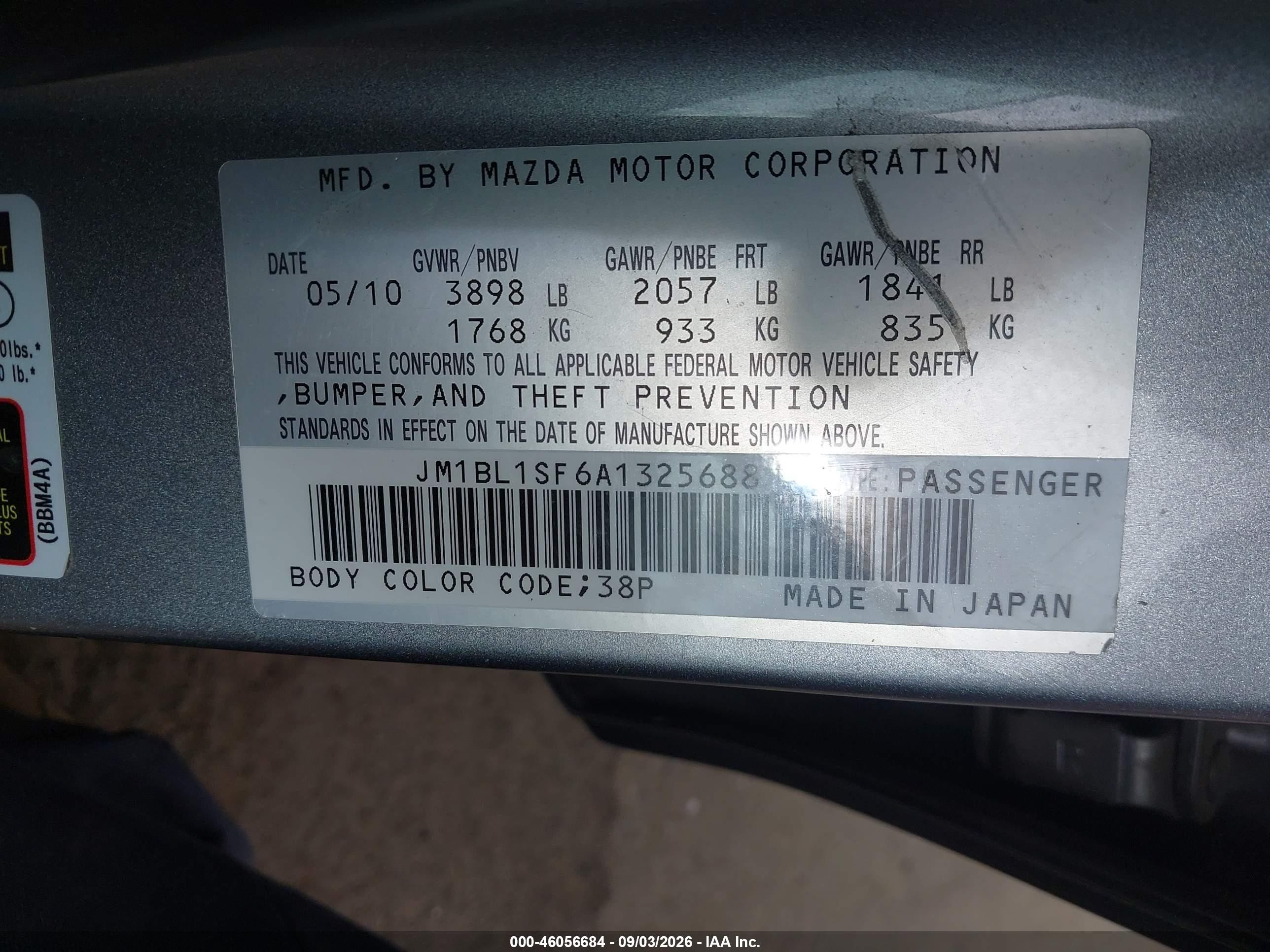 2010 Mazda Mazda3 I Sport Silver vin: JM1BL1SF6A1325688