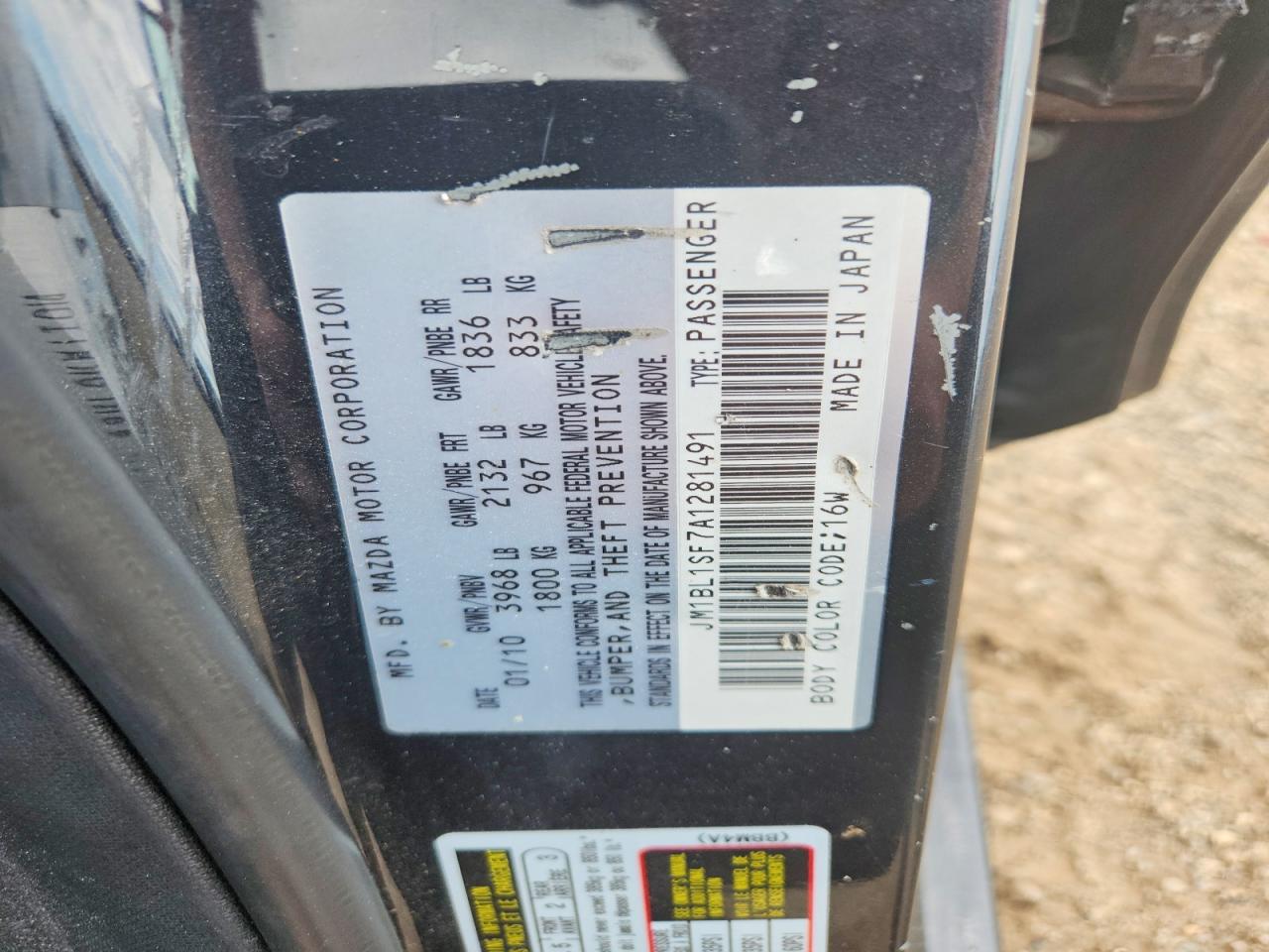 2010 Mazda 3 I Черный vin: JM1BL1SF7A1281491