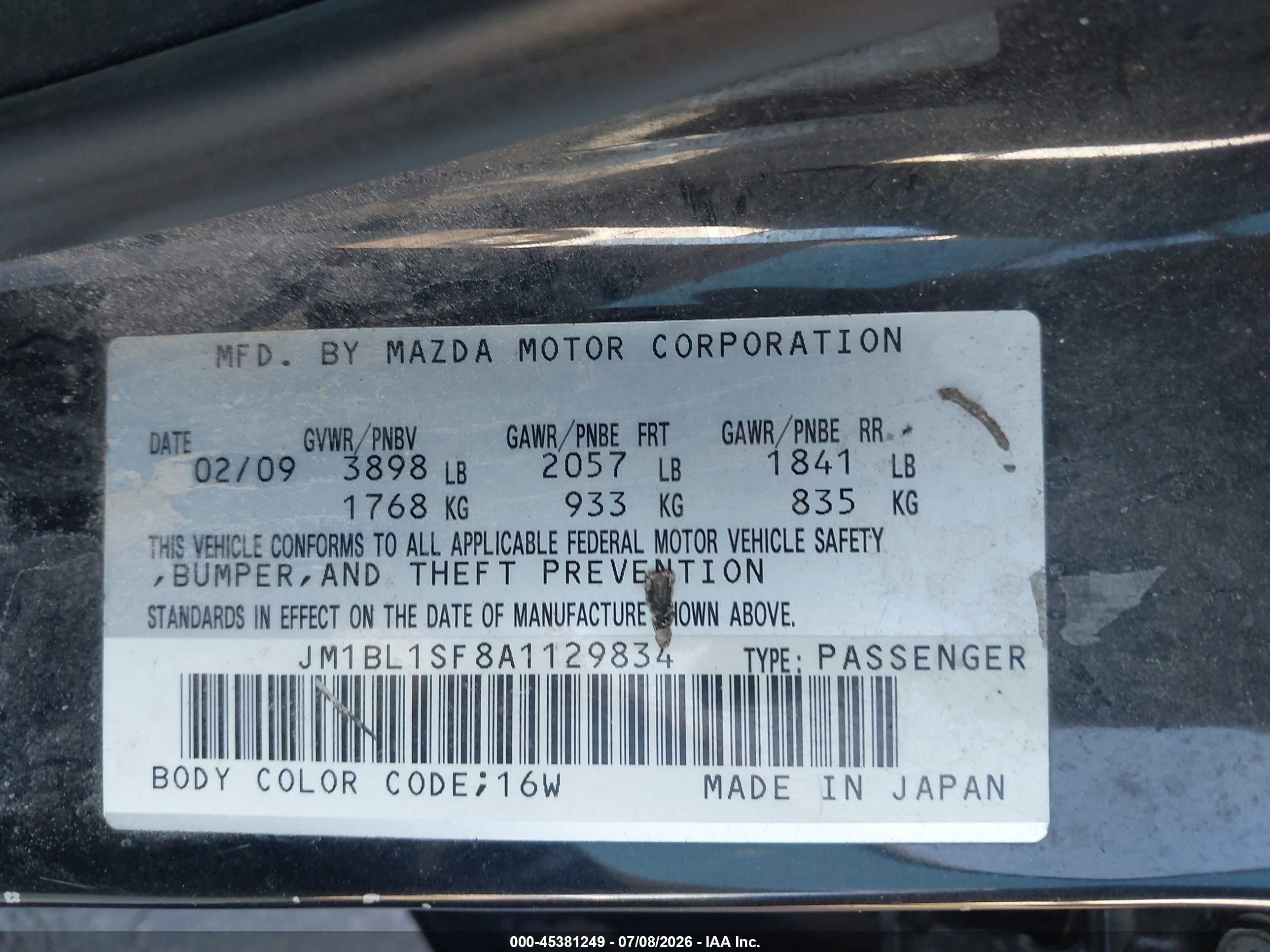 2010 Mazda Mazda3 I Sport Black vin: JM1BL1SF8A1129834