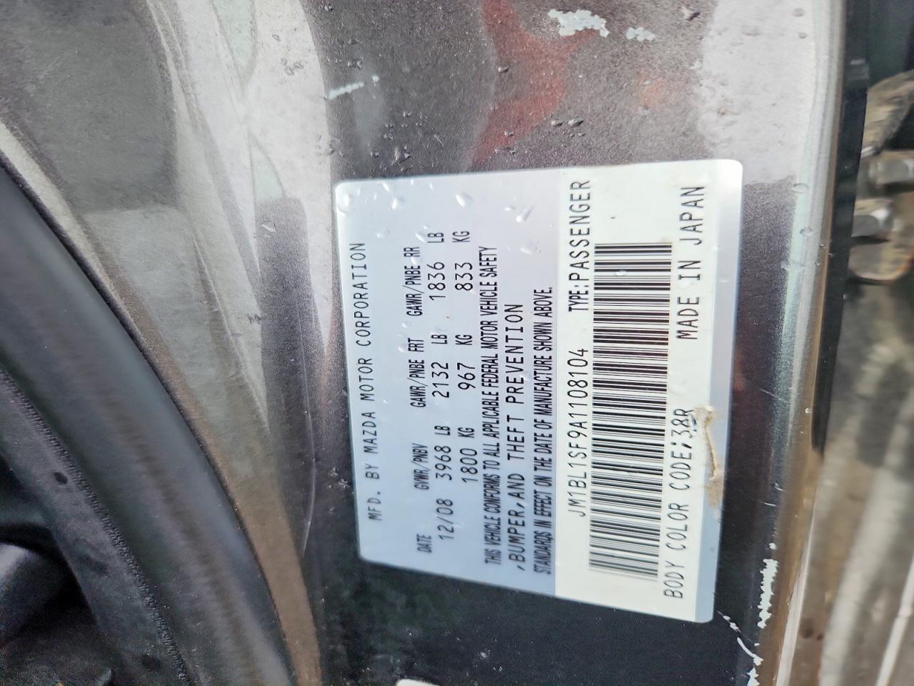 2010 Mazda 3 I Gray vin: JM1BL1SF9A1108104