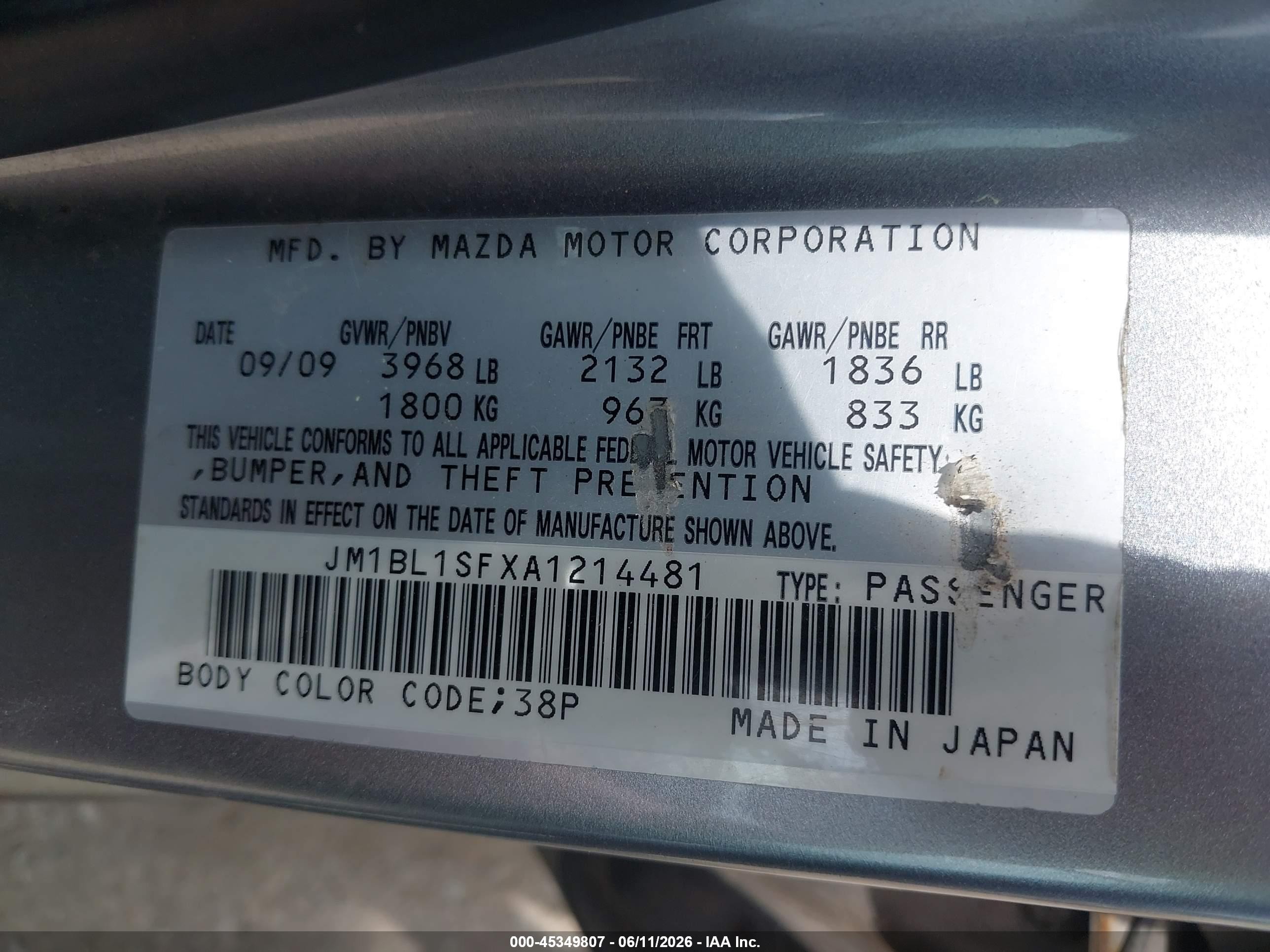 2010 Mazda Mazda3 I Touring Silver vin: JM1BL1SFXA1214481