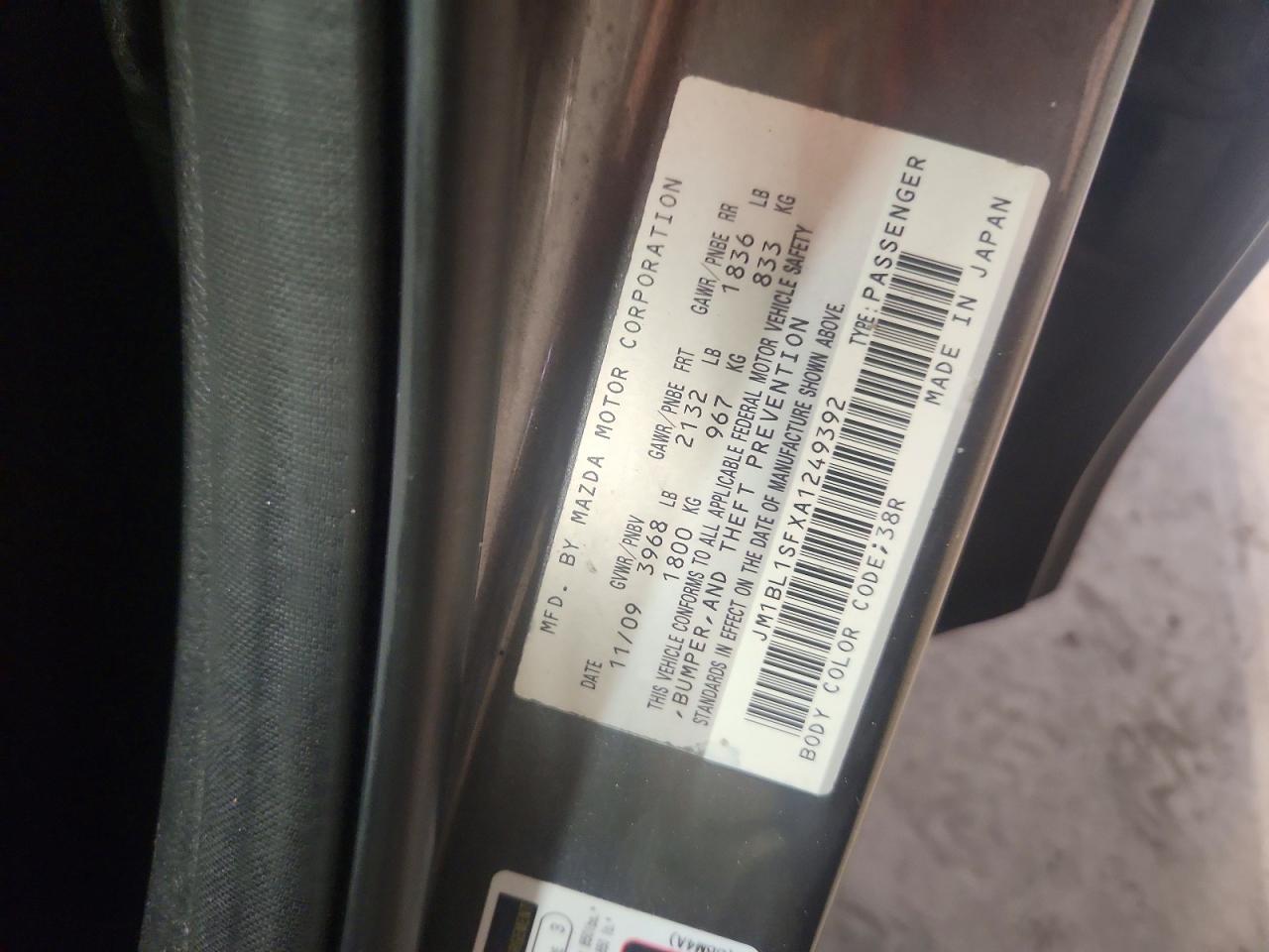 2010 Mazda 3 I Gray vin: JM1BL1SFXA1249392