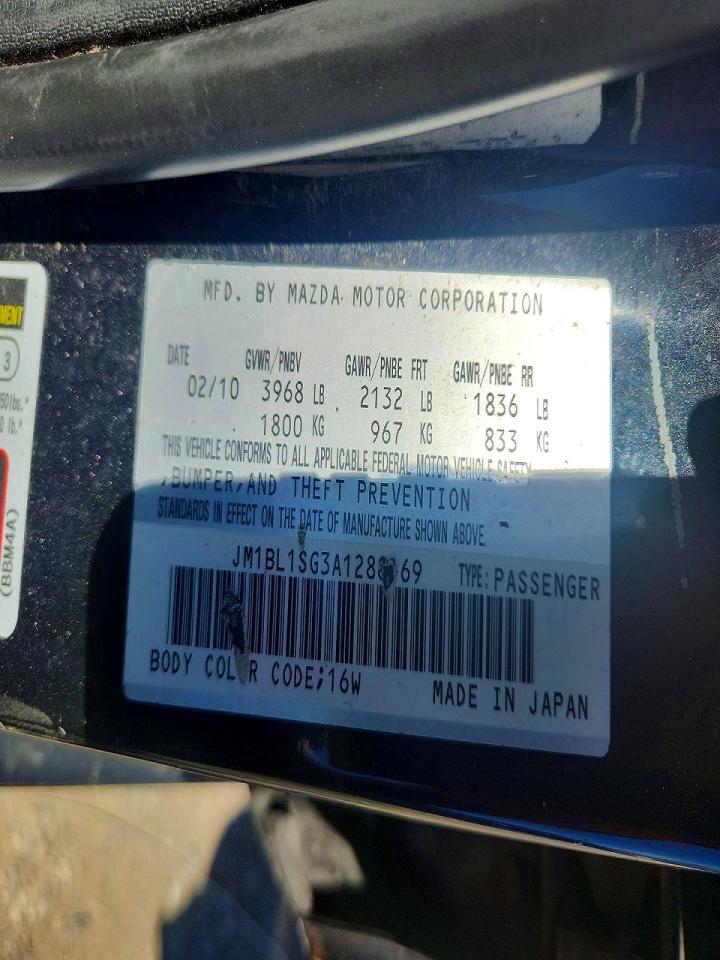 2010 Mazda 3 I Black vin: JM1BL1SG3A1288169