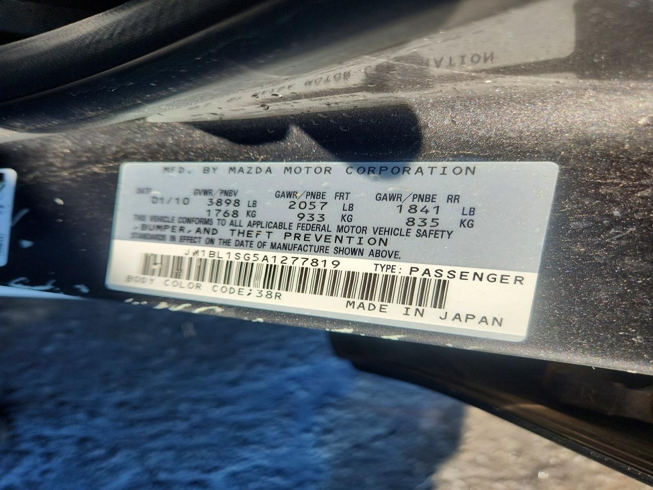 2010 Mazda 3 I Gray vin: JM1BL1SG5A1277819