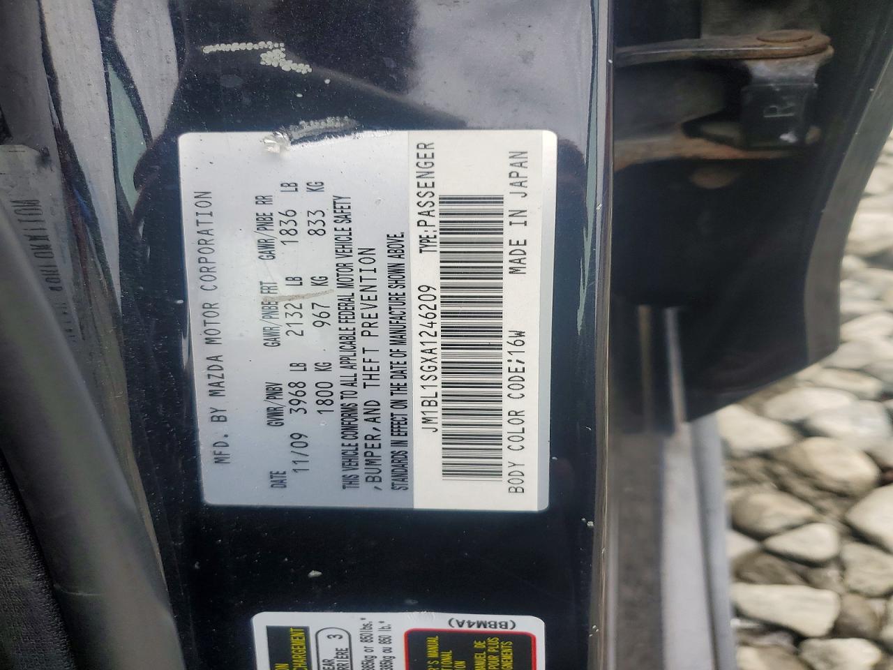 2010 Mazda 3 I Black vin: JM1BL1SGXA1246209