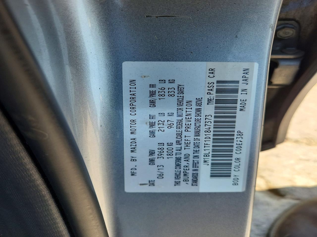 2013 Mazda 3 I Gray vin: JM1BL1TF1D1847373