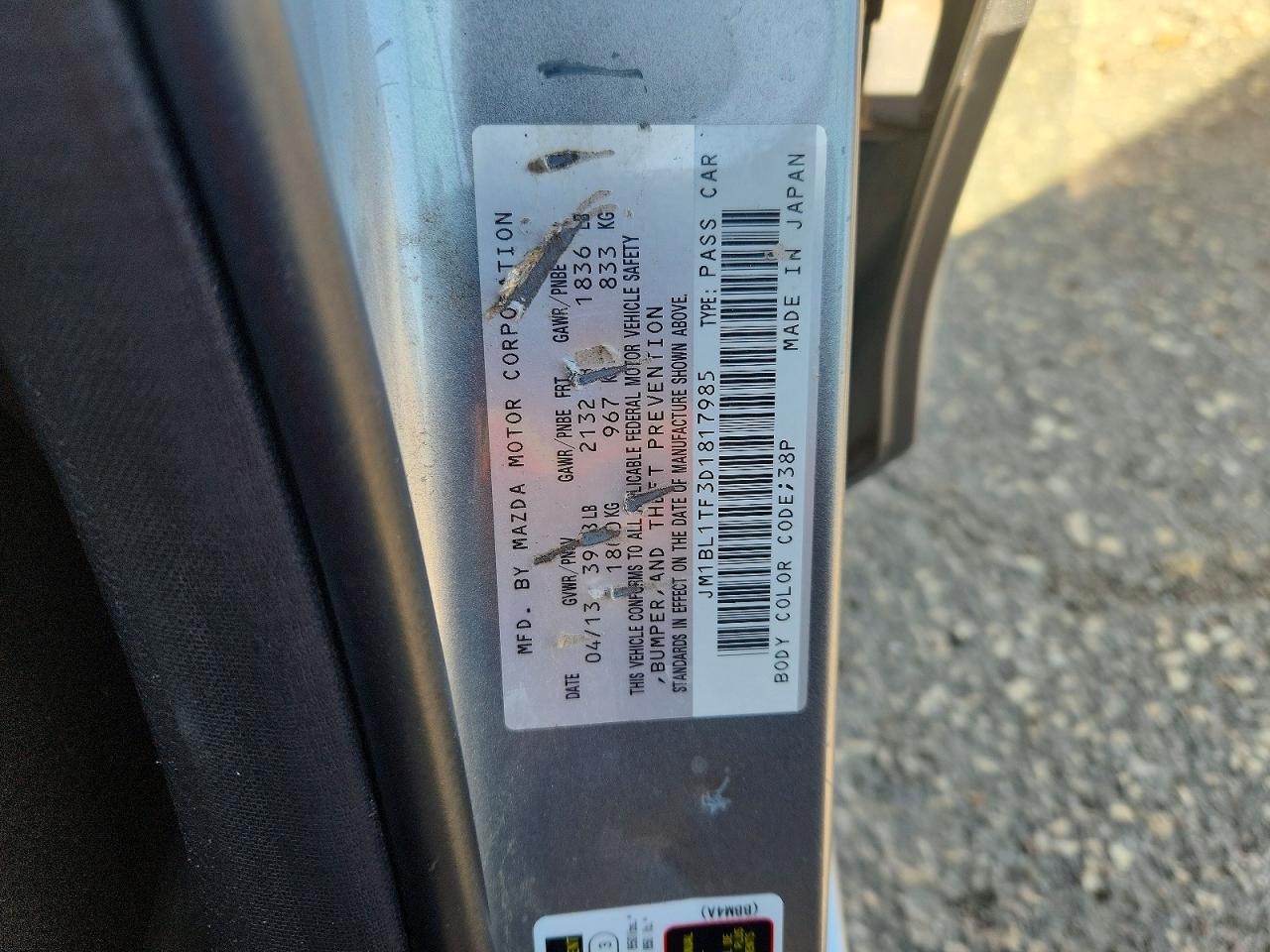 2013 Mazda 3 I Silver vin: JM1BL1TF3D1817985