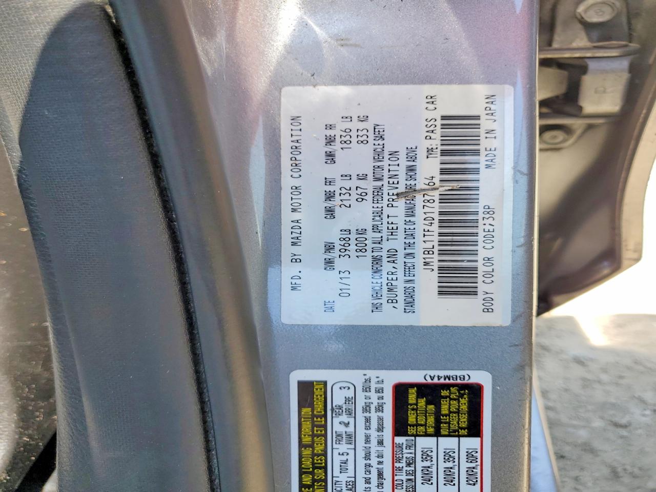 2013 Mazda 3 I Silver vin: JM1BL1TF4D1787864