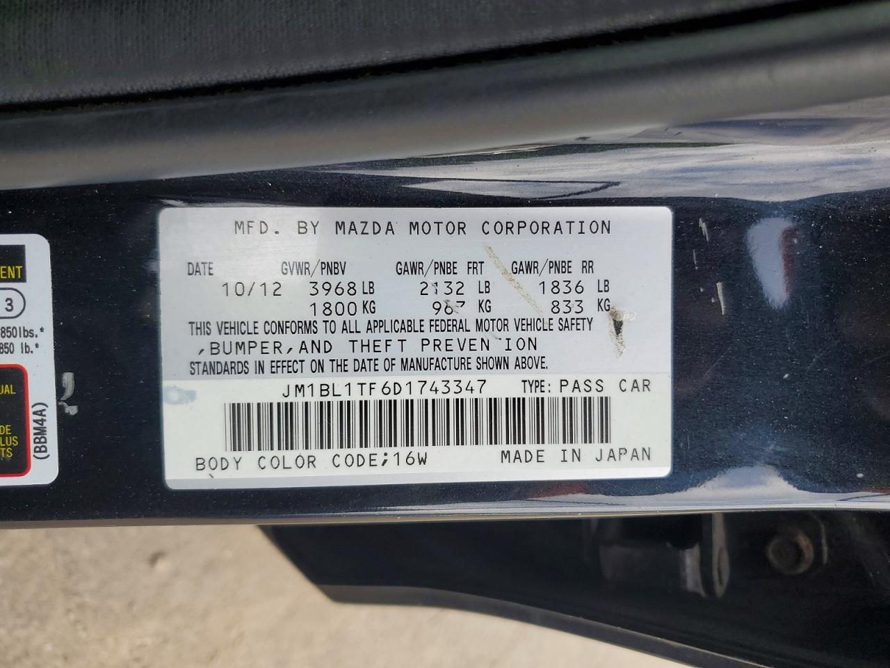 2013 Mazda 3 I Black vin: JM1BL1TF6D1743347