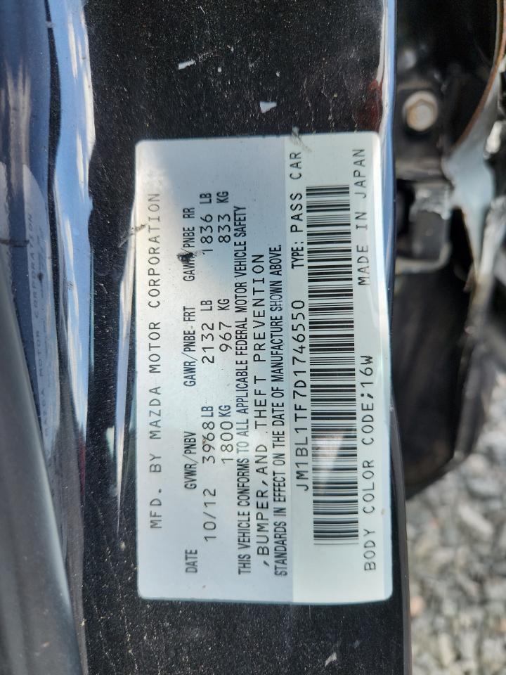 2013 Mazda 3 I Black vin: JM1BL1TF7D1746550