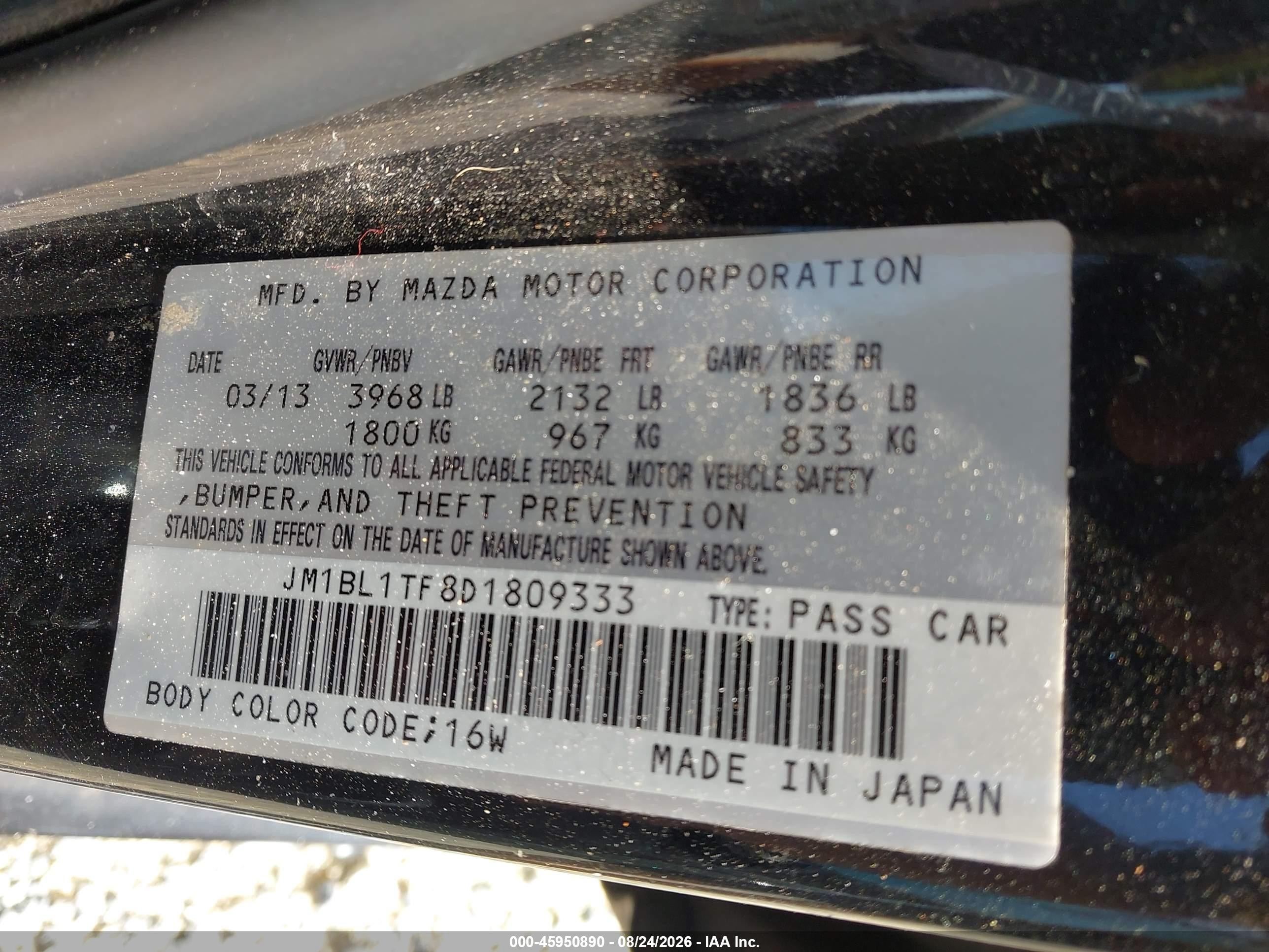 2013 Mazda Mazda3 I Sv Black vin: JM1BL1TF8D1809333