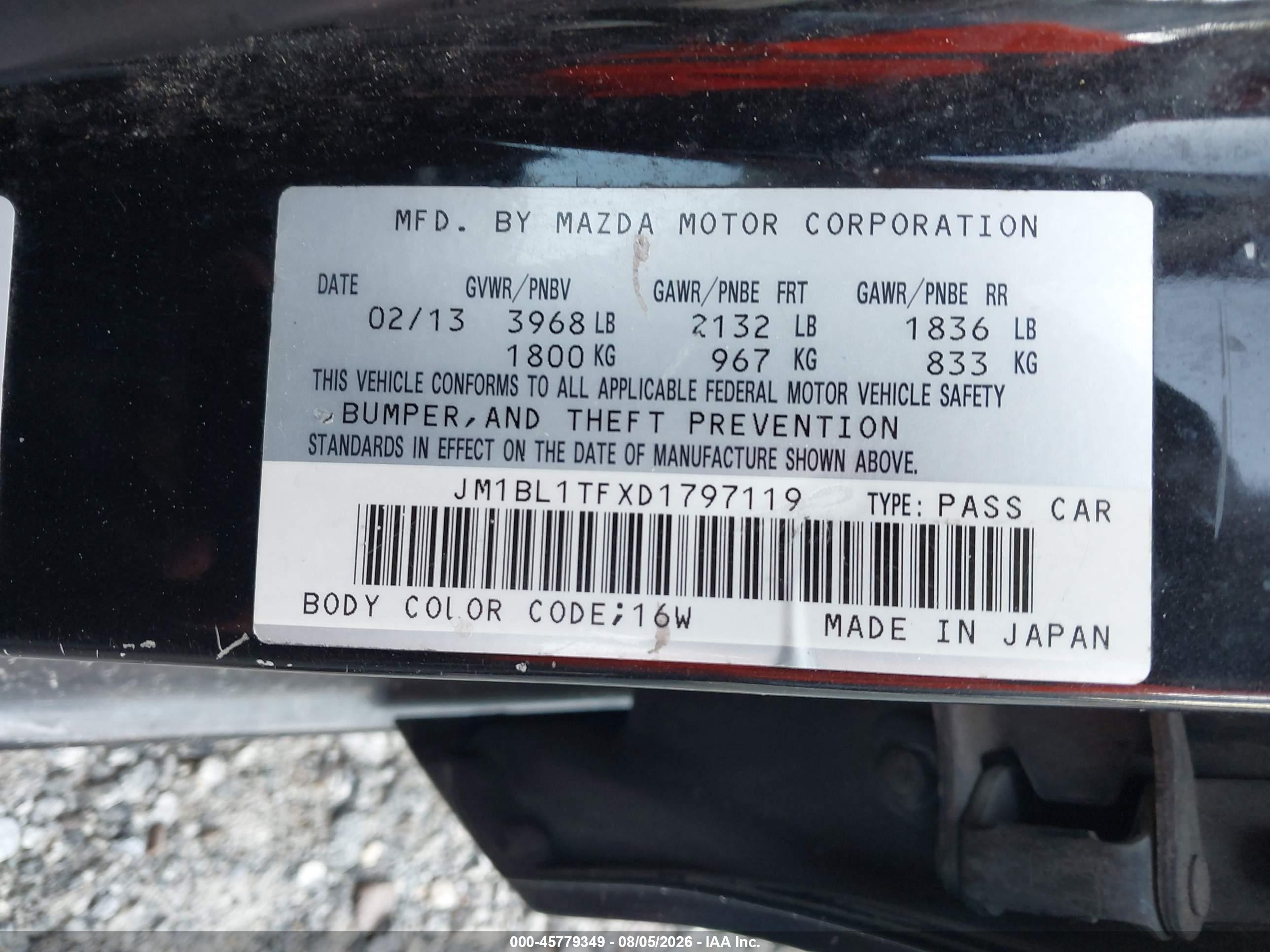 2013 Mazda Mazda3 I Sv Black vin: JM1BL1TFXD1797119