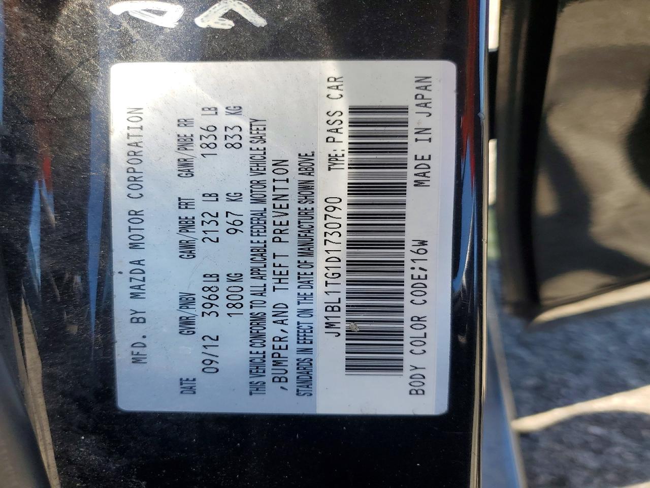 2013 Mazda 3 I Black vin: JM1BL1TG1D1730790