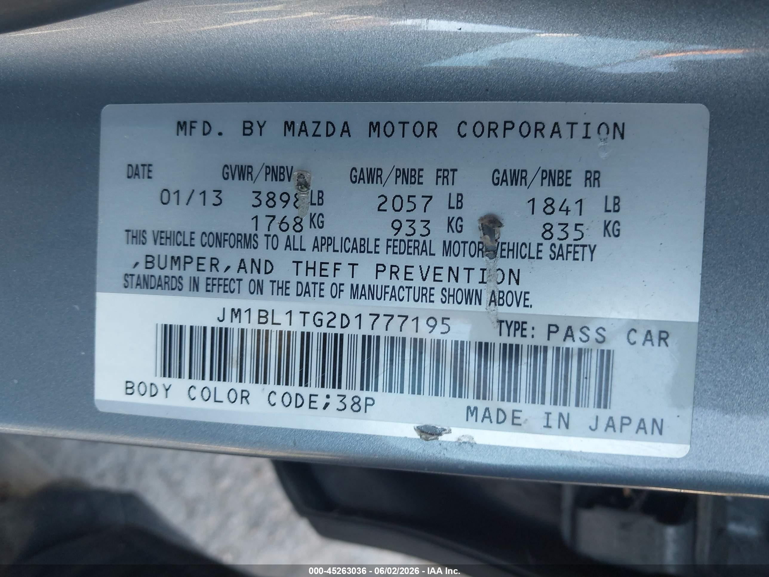 2013 Mazda Mazda3 I Sv Gray vin: JM1BL1TG2D1777195