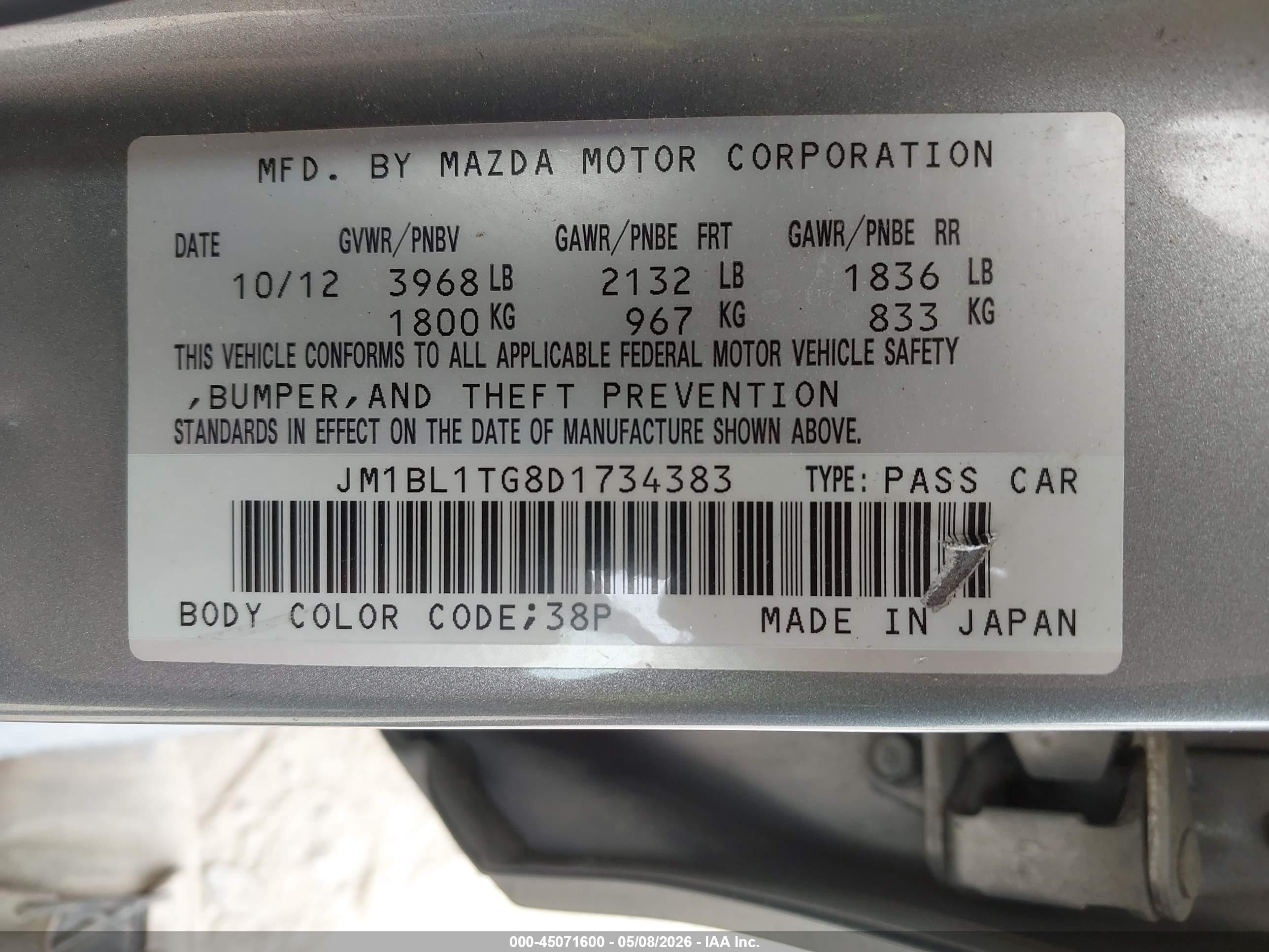 2013 Mazda Mazda3 I Sv Silver vin: JM1BL1TG8D1734383