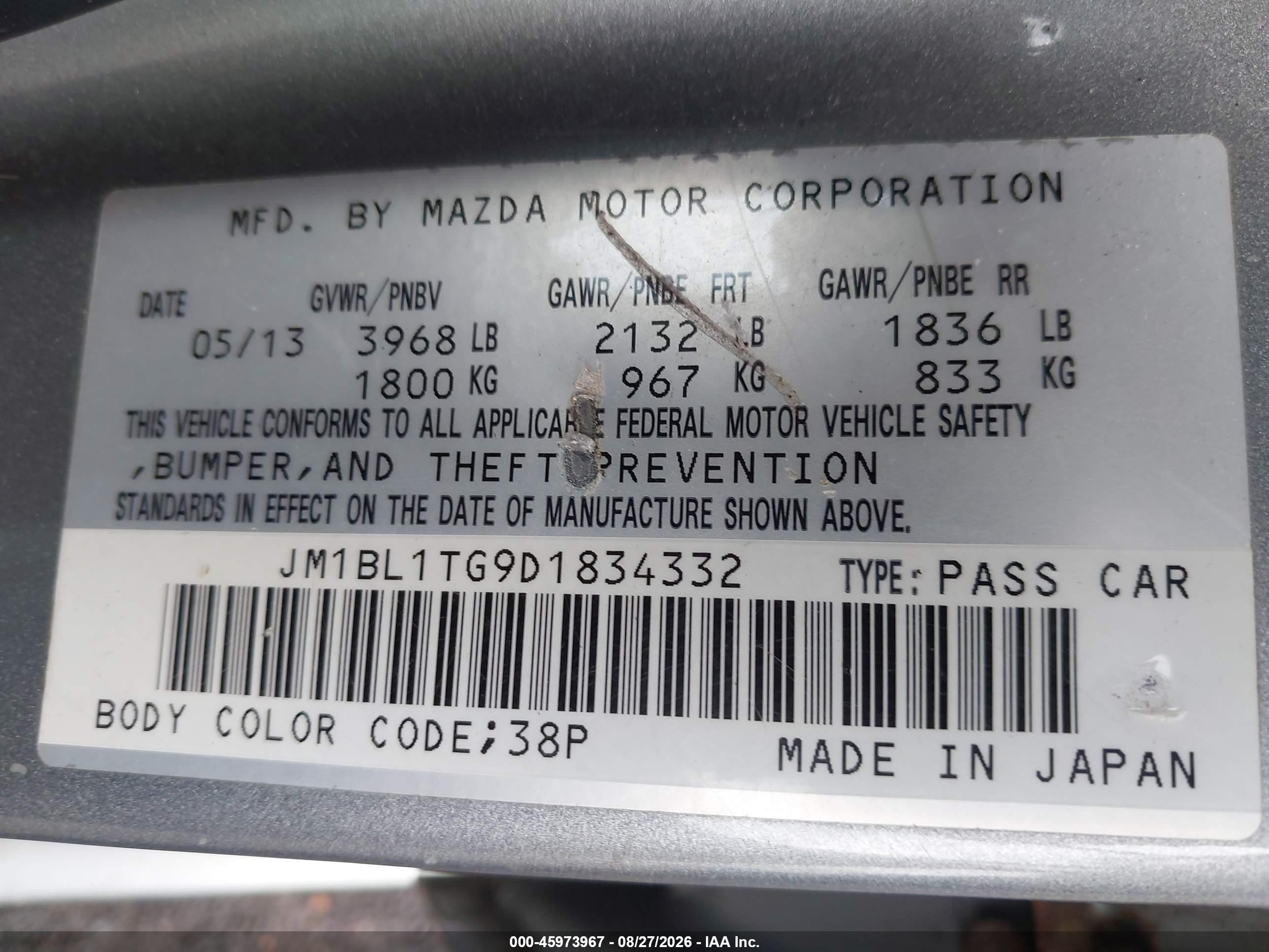 2013 Mazda Mazda3 I Sv Silver vin: JM1BL1TG9D1834332