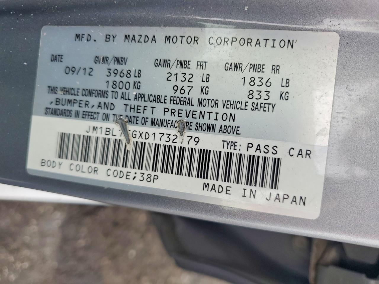 2013 Mazda 3 I Silver vin: JM1BL1TGXD1732179