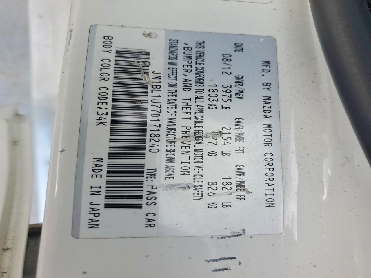 2013 Mazda Mazda 3 White vin: JM1BL1U77D1718240