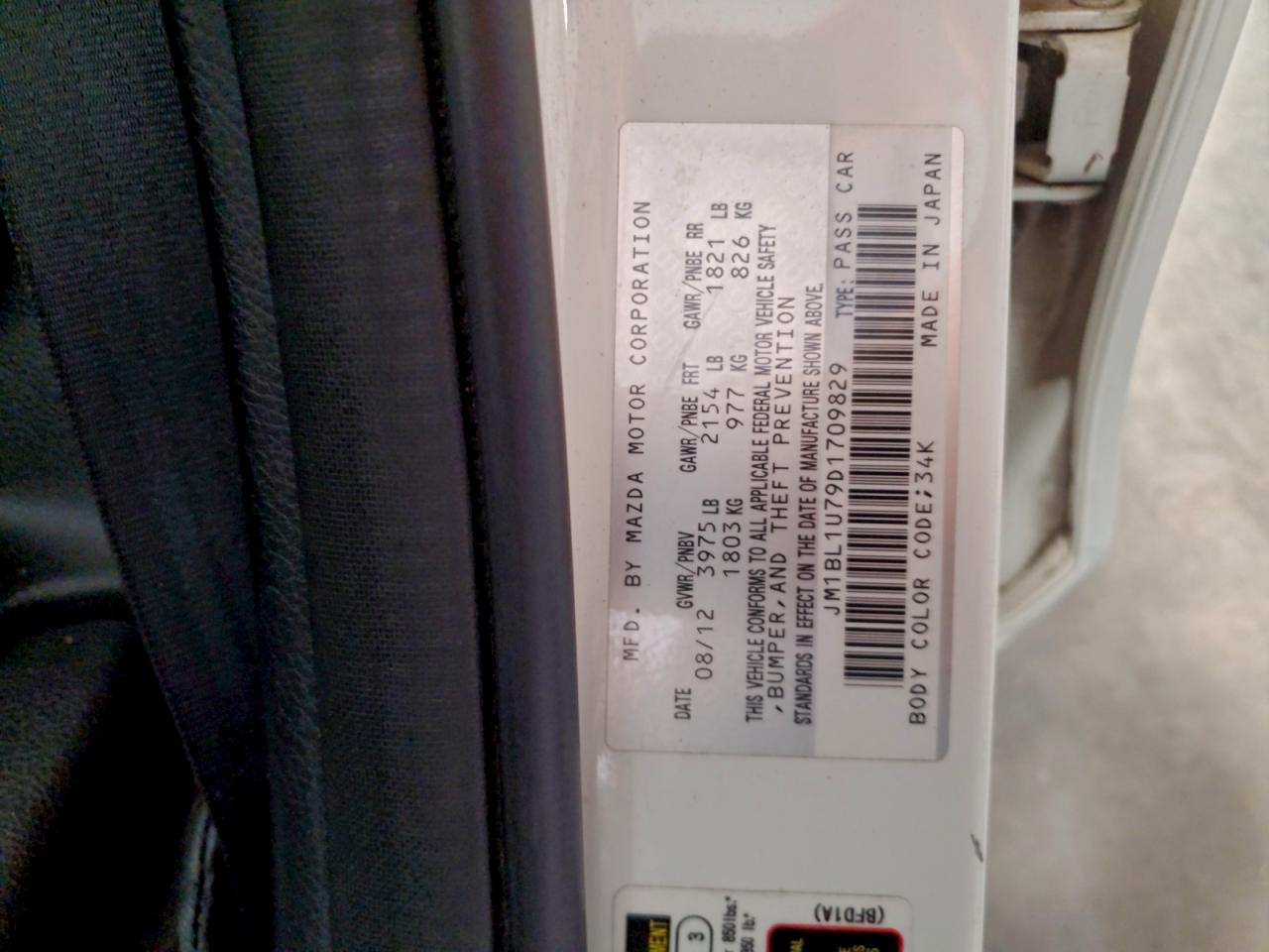 2013 Mazda 3 I White vin: JM1BL1U79D1709829