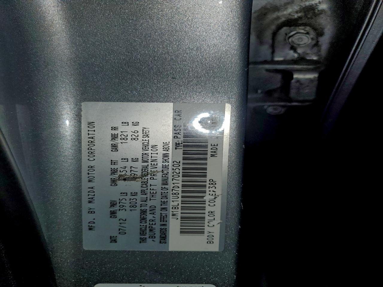 2013 Mazda 3 I Gray vin: JM1BL1U87D1702502