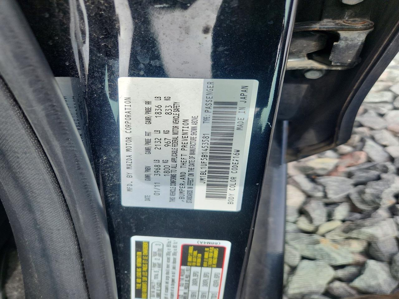 2011 Mazda 3 I Black vin: JM1BL1UF5B1453581