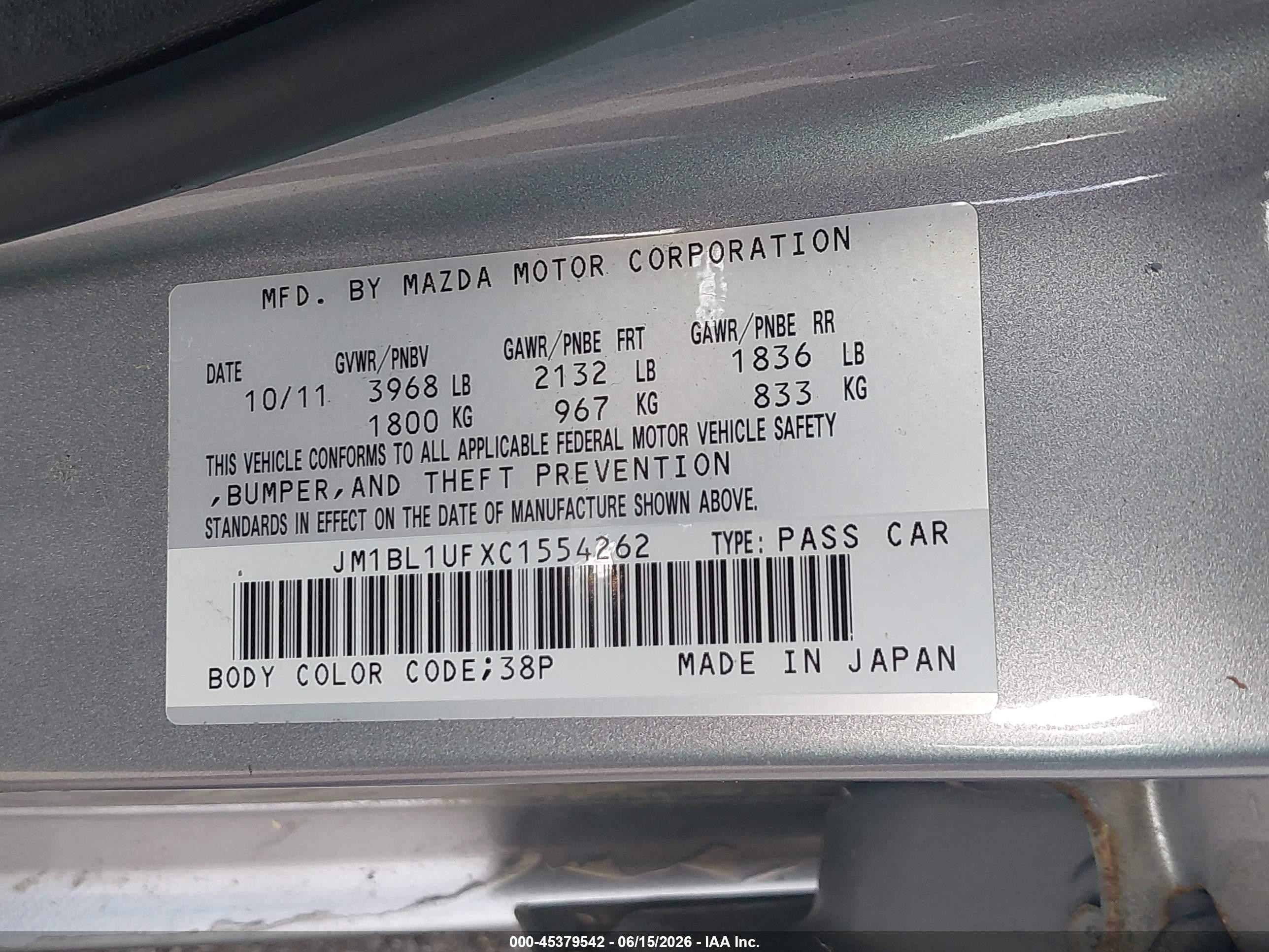 2012 Mazda Mazda3 I Sport Gray vin: JM1BL1UFXC1554262