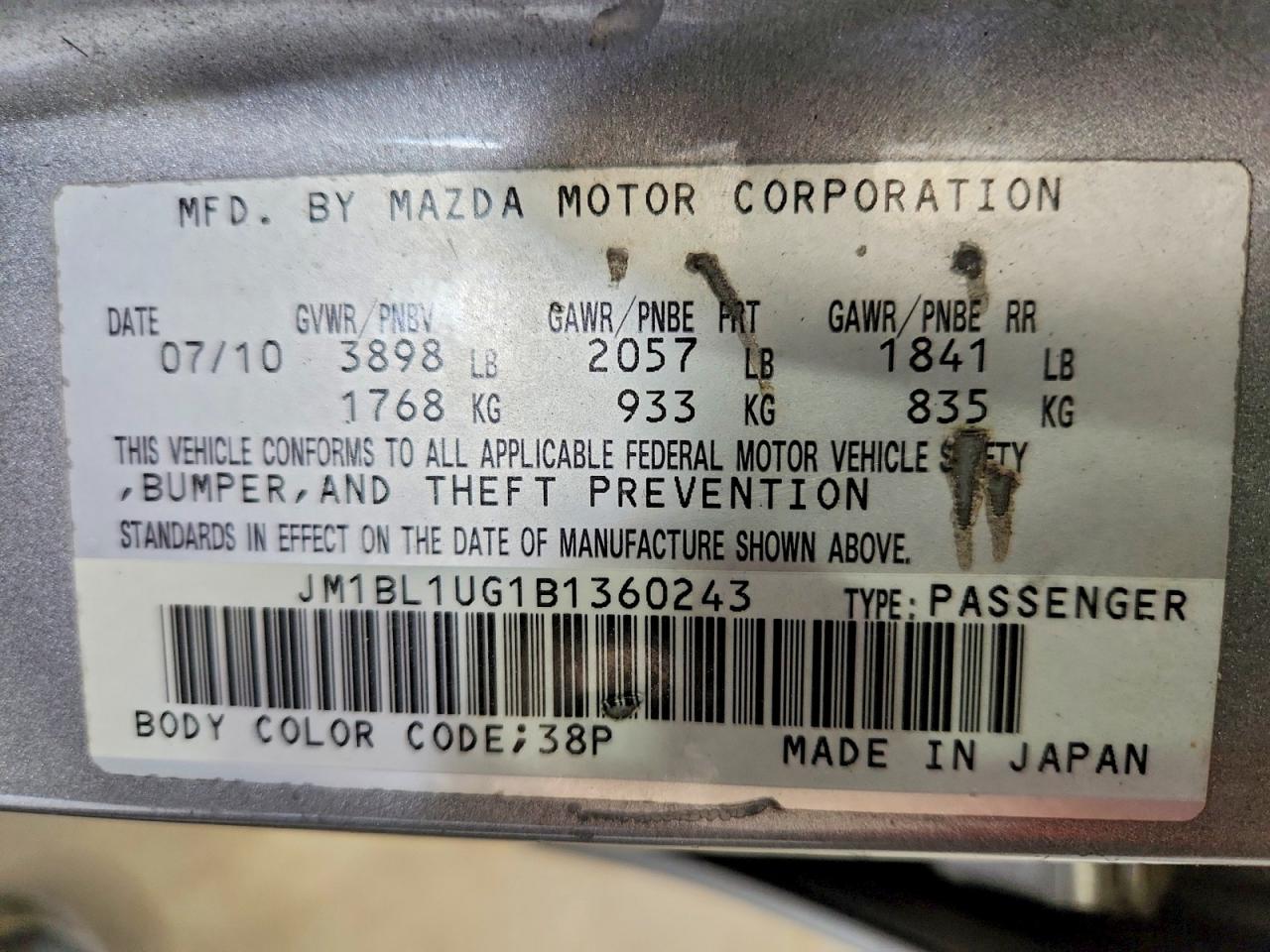 2011 Mazda 3 I Silver vin: JM1BL1UG1B1360243