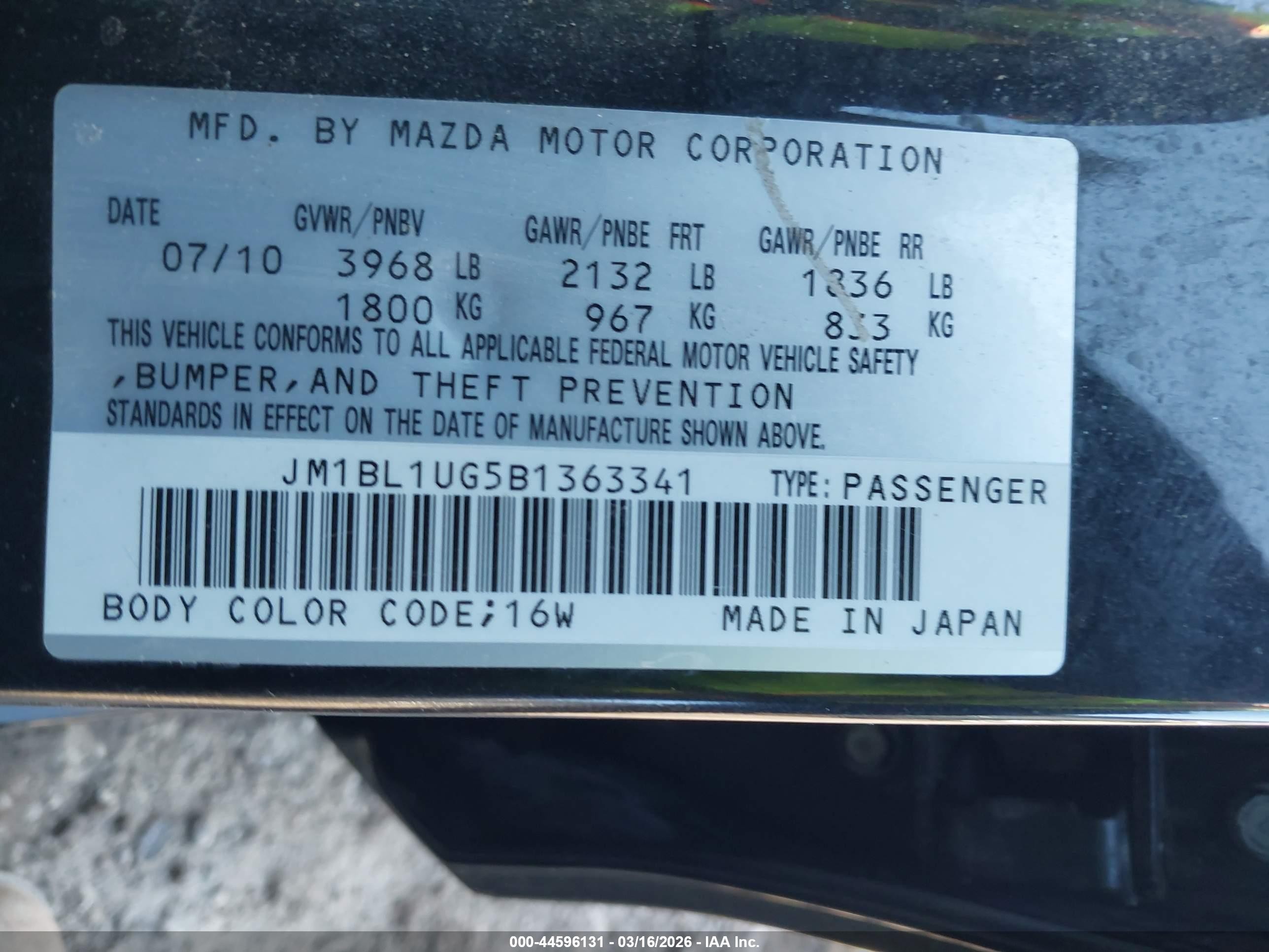 2011 Mazda Mazda3 I Sport Black vin: JM1BL1UG5B1363341