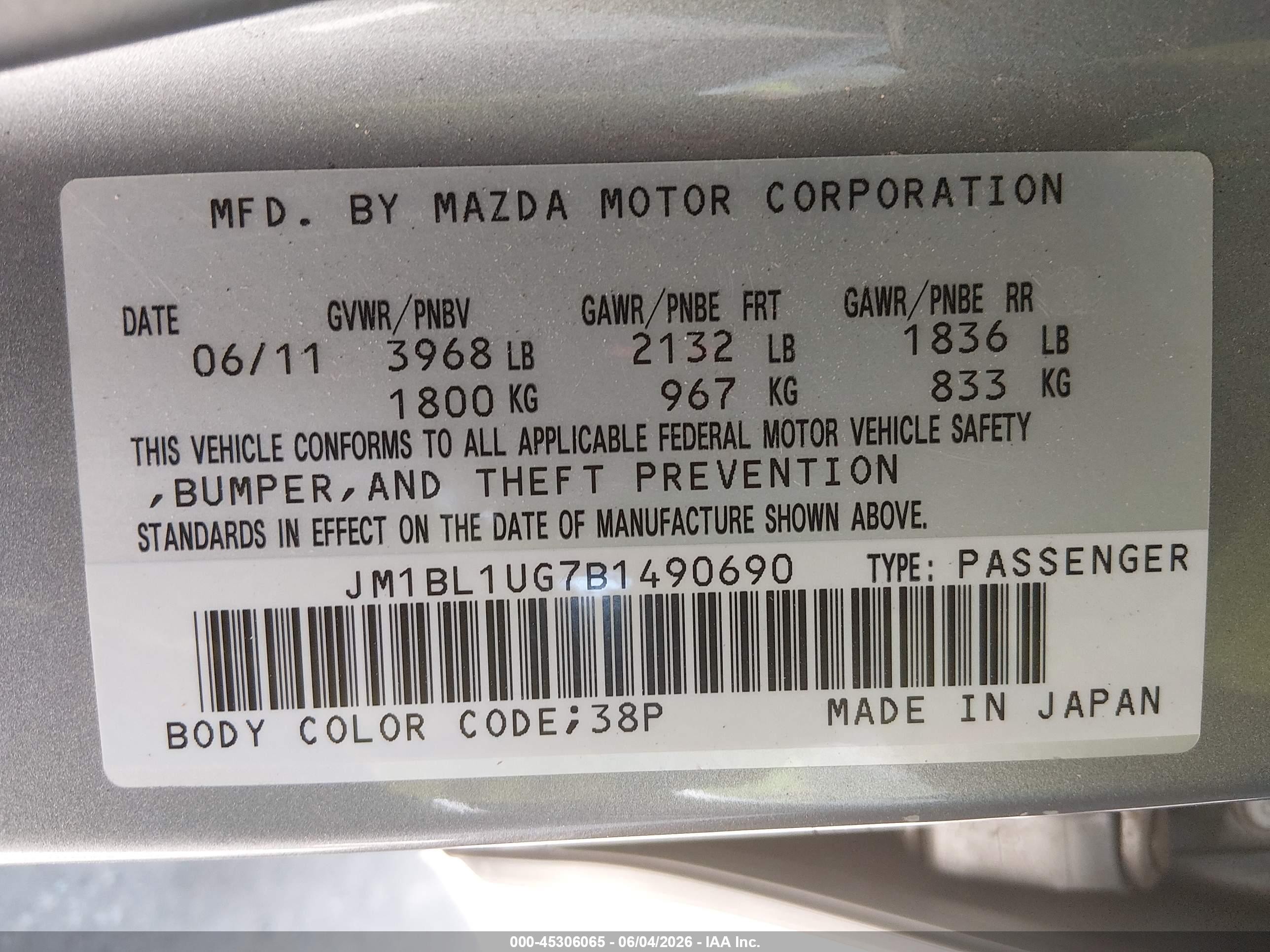 2011 Mazda Mazda3 I Sport Silver vin: JM1BL1UG7B1490690