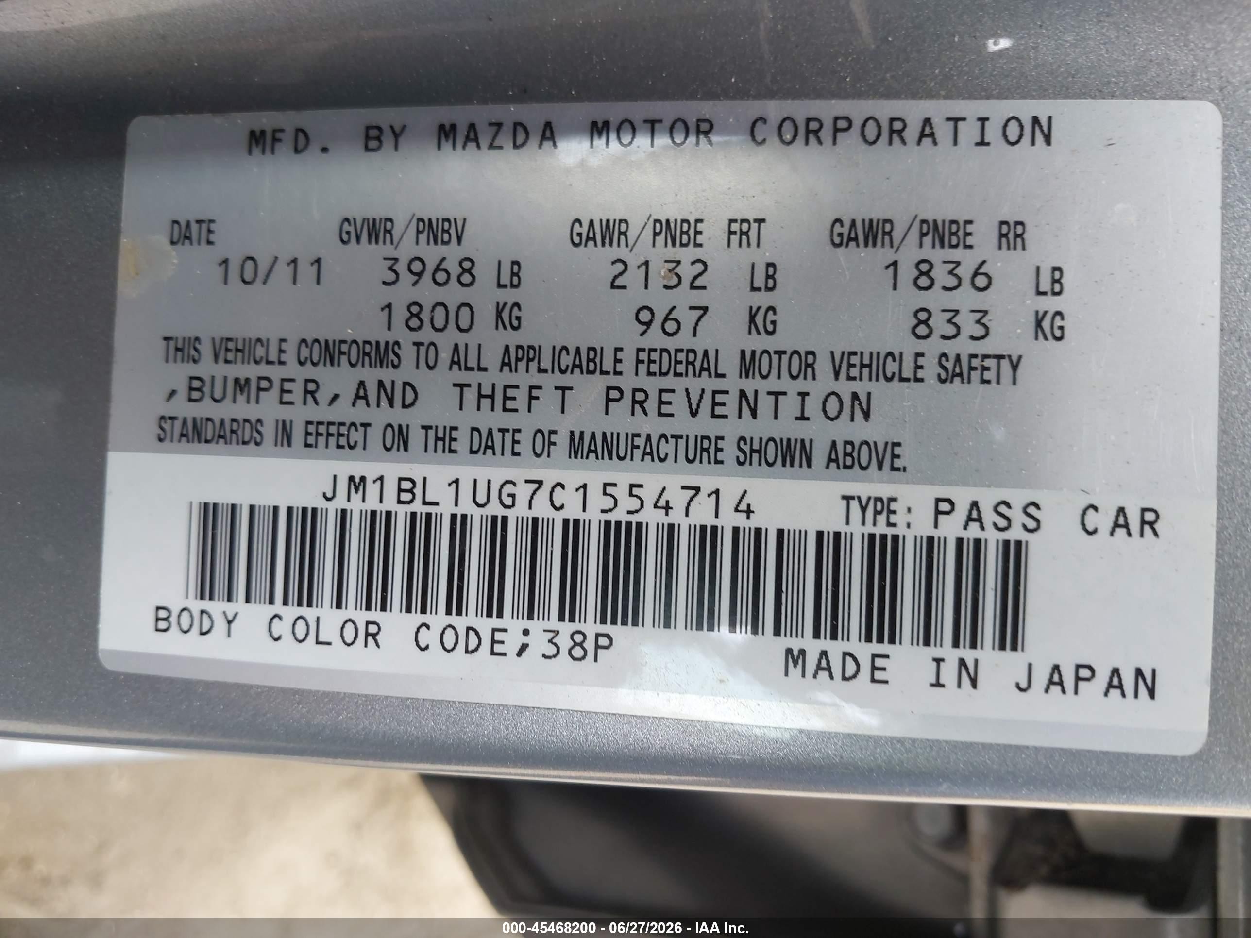 2012 Mazda Mazda3 I Sport Silver vin: JM1BL1UG7C1554714