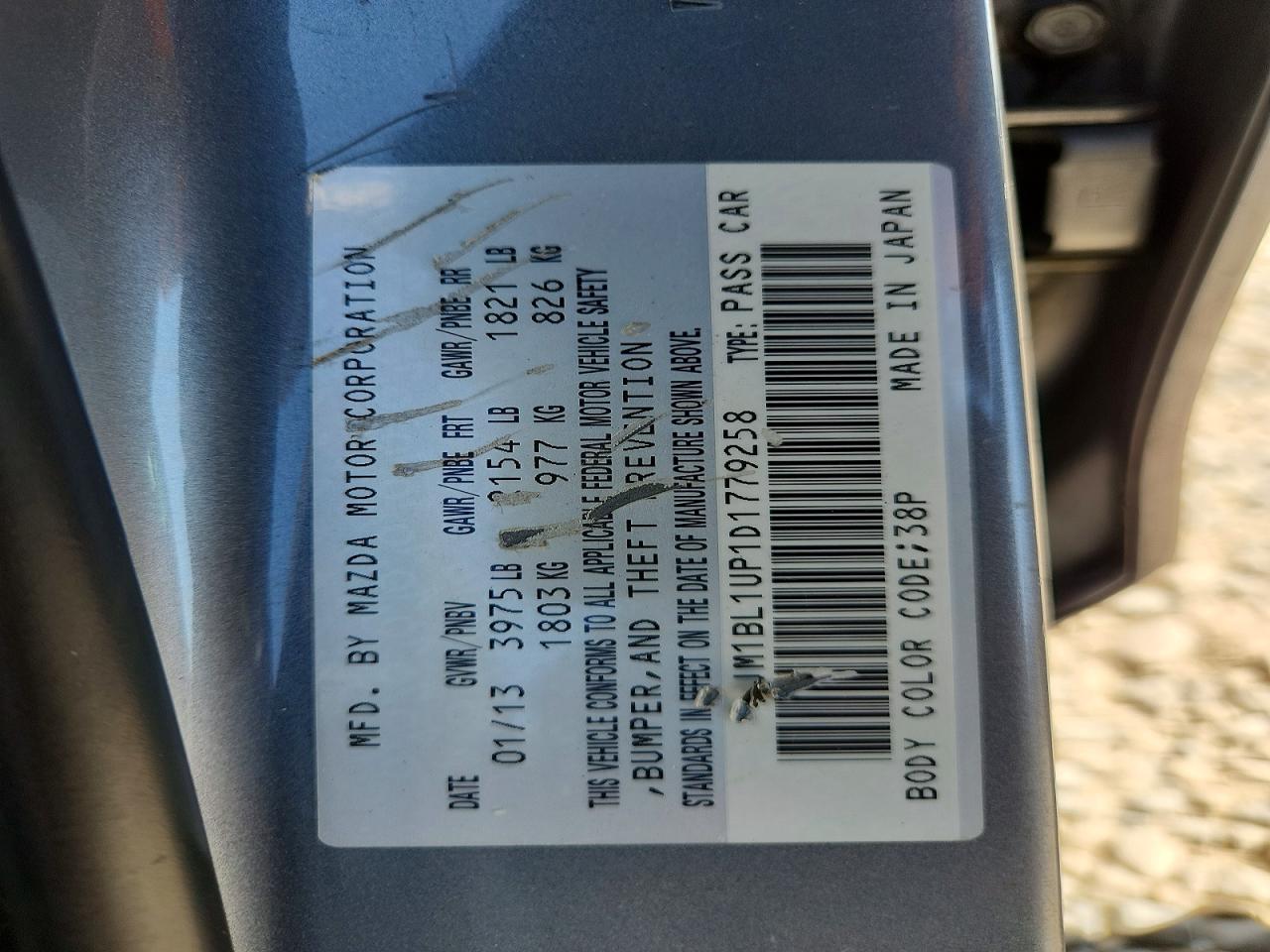 2013 Mazda 3 I Gray vin: JM1BL1UP1D1779258