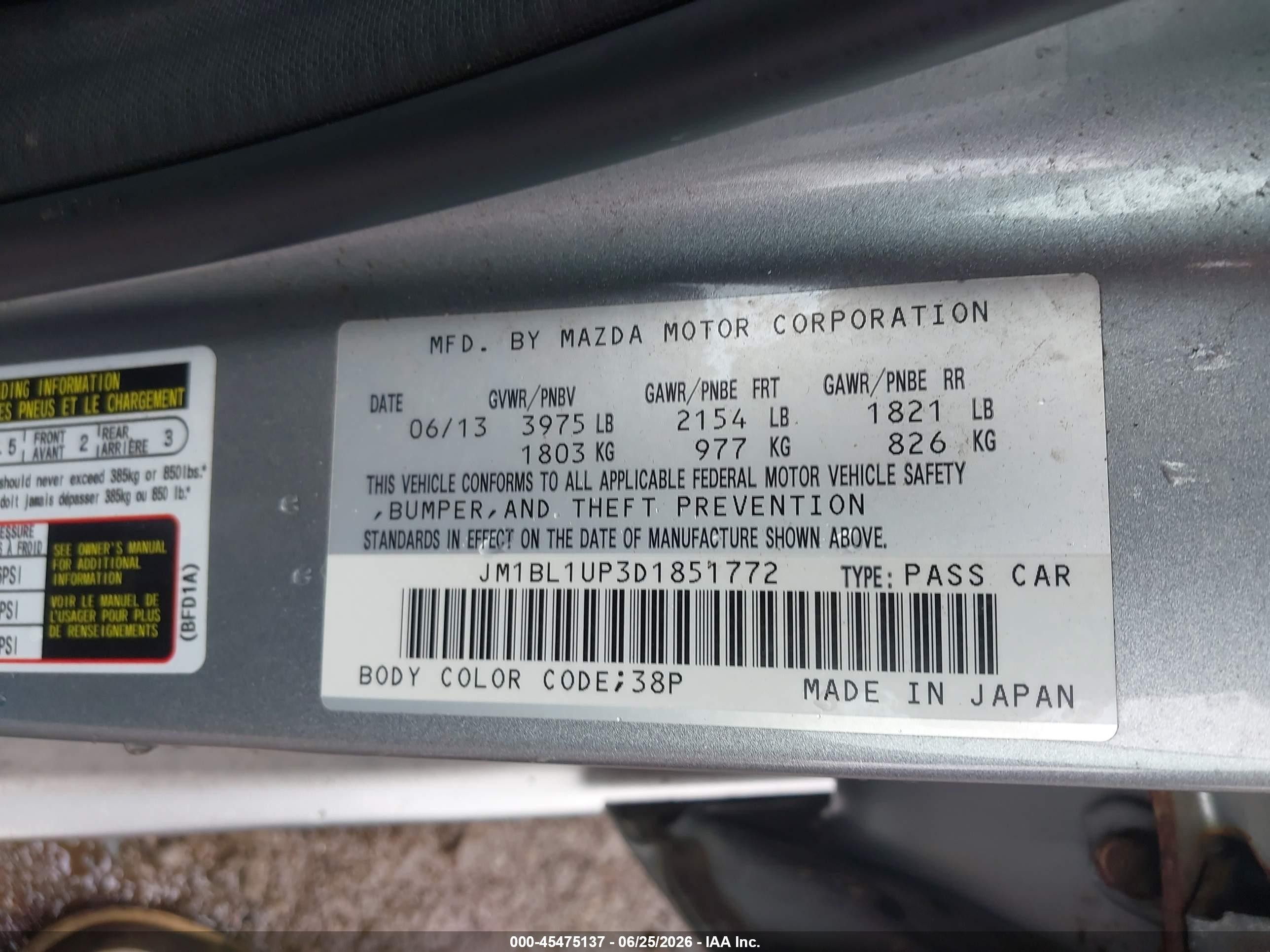 2013 Mazda Mazda3 I Sport Silver vin: JM1BL1UP3D1851772