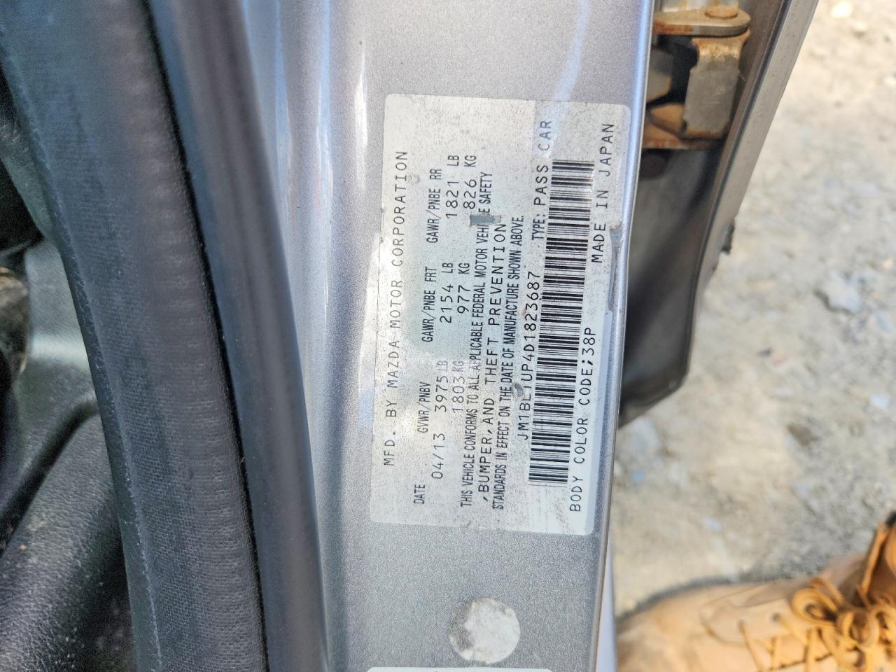 2013 Mazda 3 I Gray vin: JM1BL1UP4D1823687