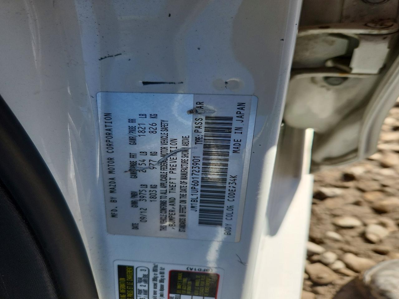 2013 Mazda 3 I White vin: JM1BL1UP6D1723901