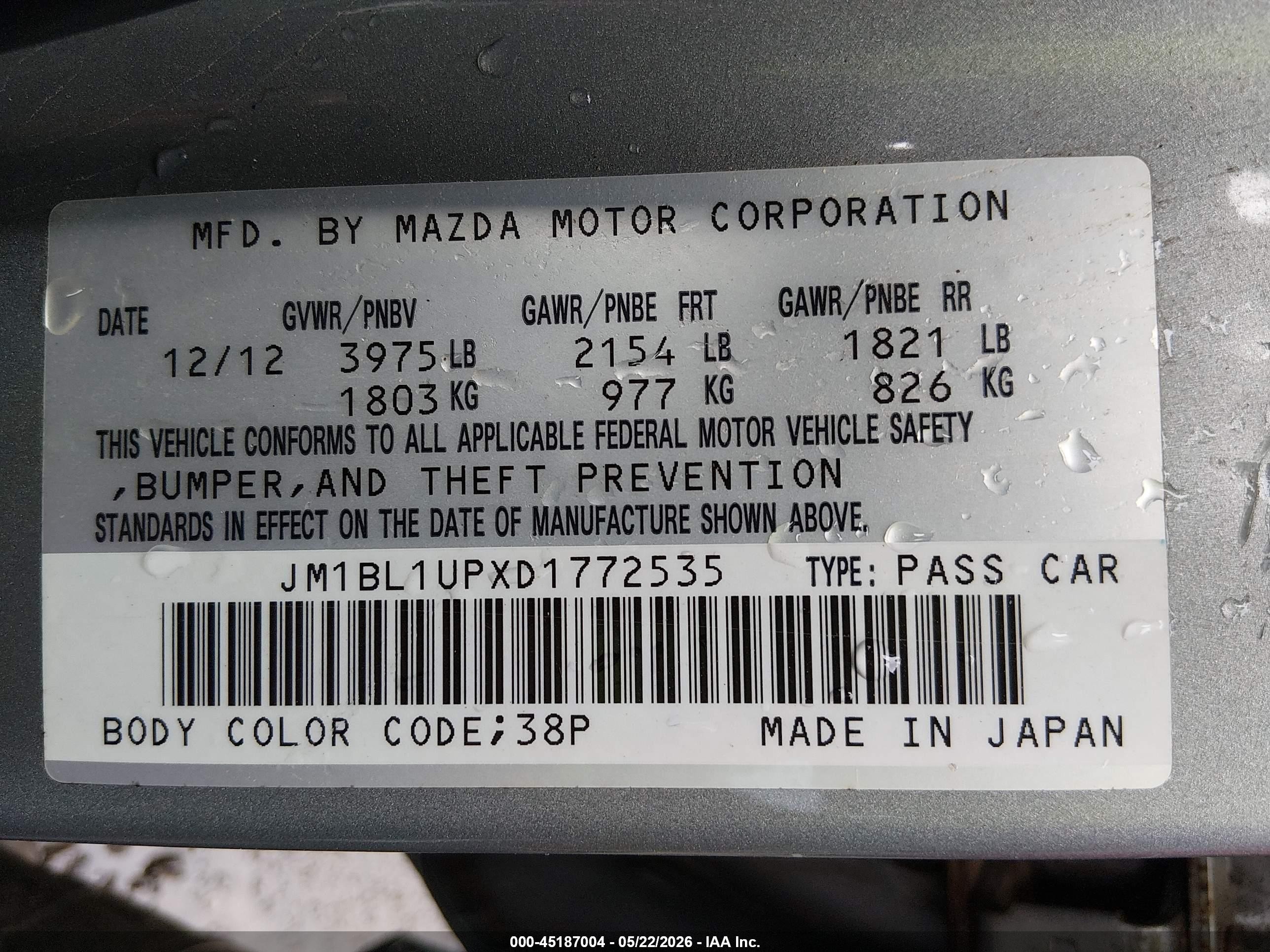 2013 Mazda Mazda3 I Sport Silver vin: JM1BL1UPXD1772535