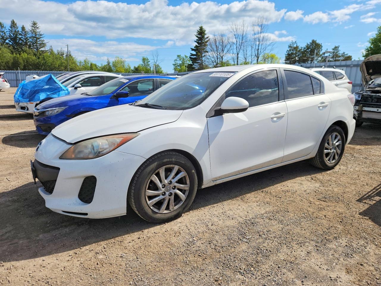 2012 Mazda 3 I White vin: JM1BL1V70C1688303