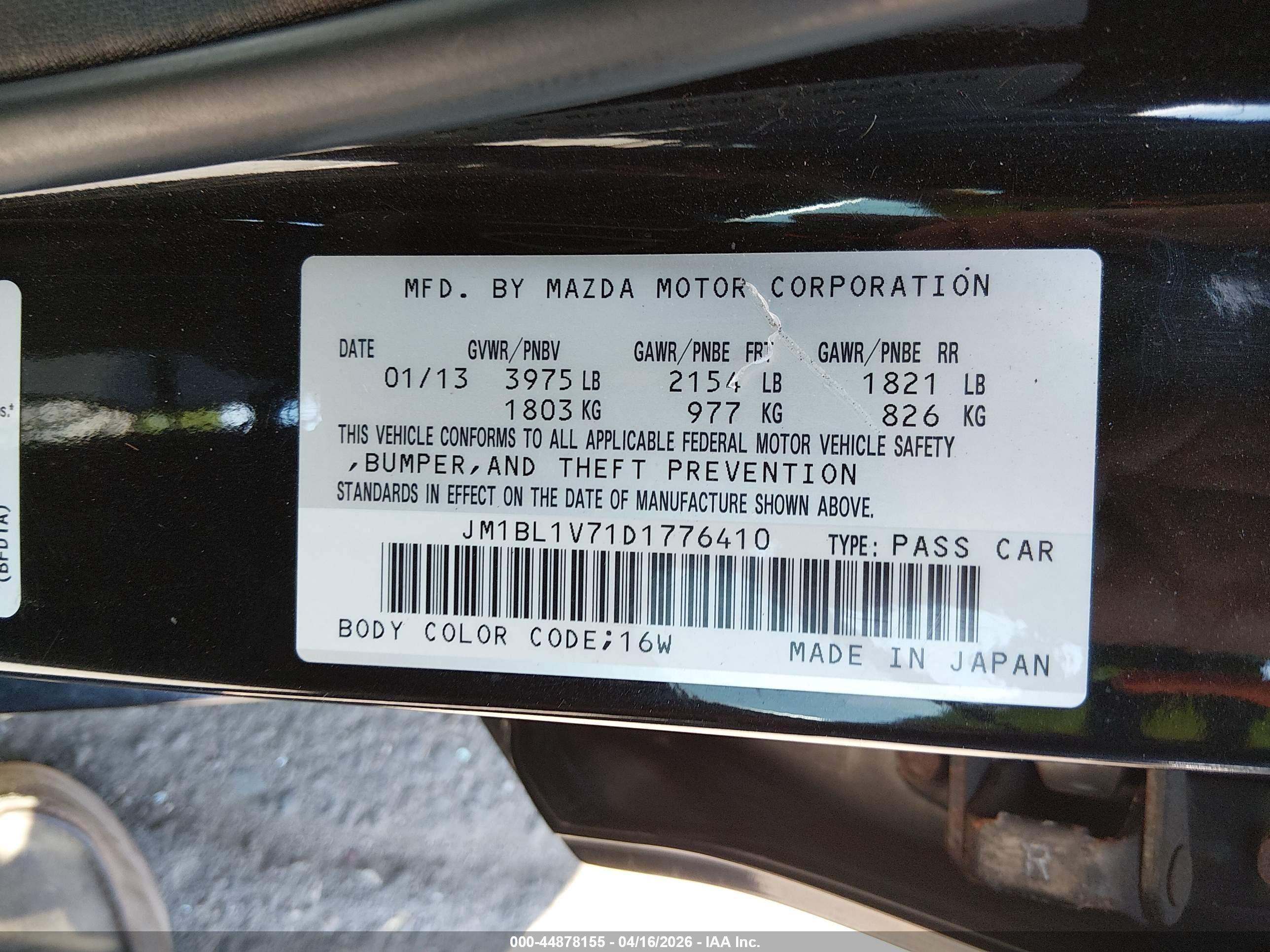2013 Mazda Mazda3 I Touring Черный vin: JM1BL1V71D1776410
