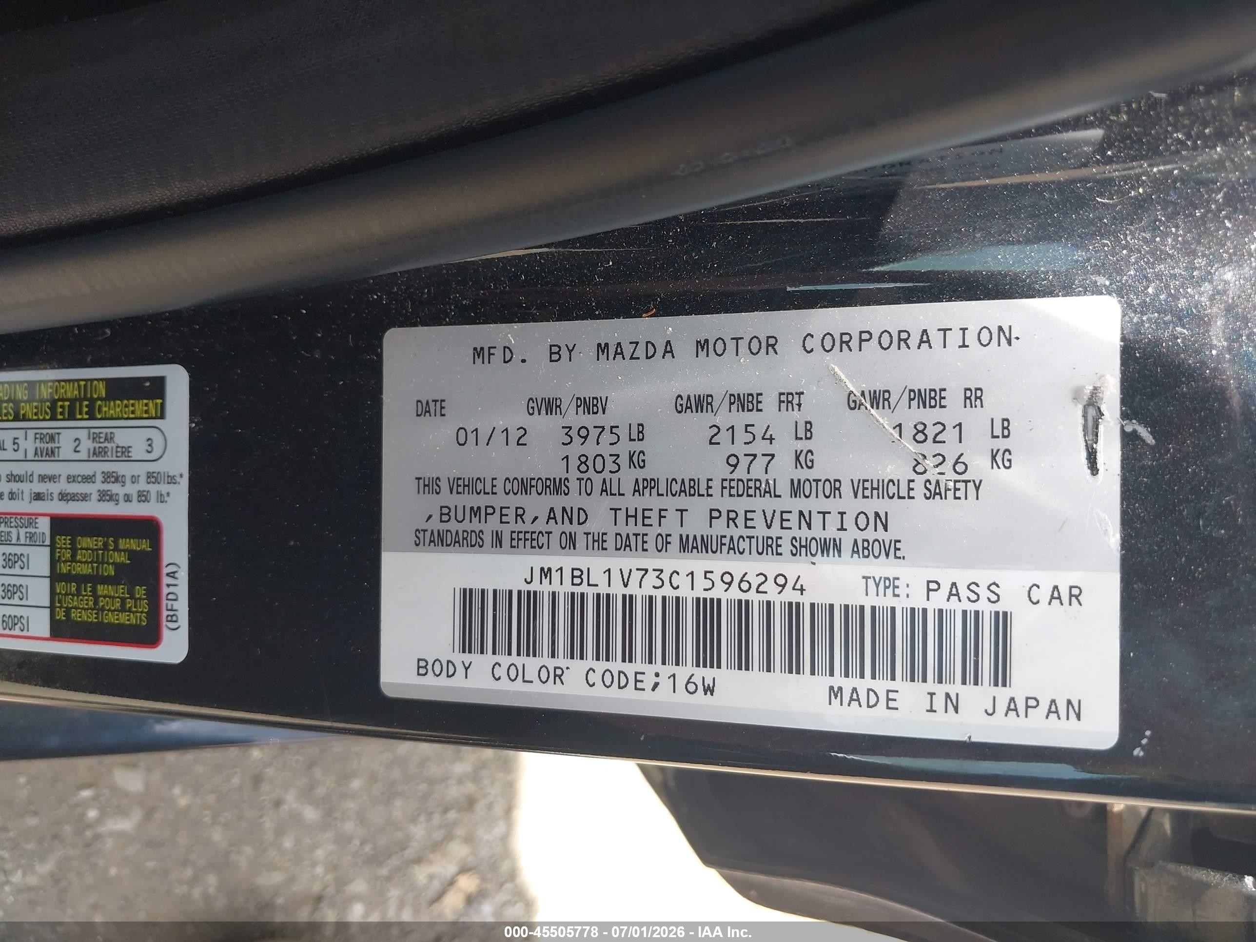 2012 Mazda Mazda3 I Touring Черный vin: JM1BL1V73C1596294