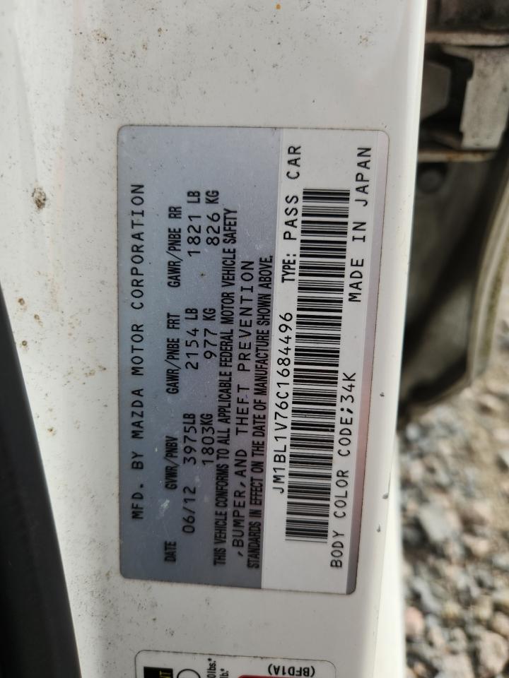 2012 Mazda Mazda3 White vin: JM1BL1V76C1684496
