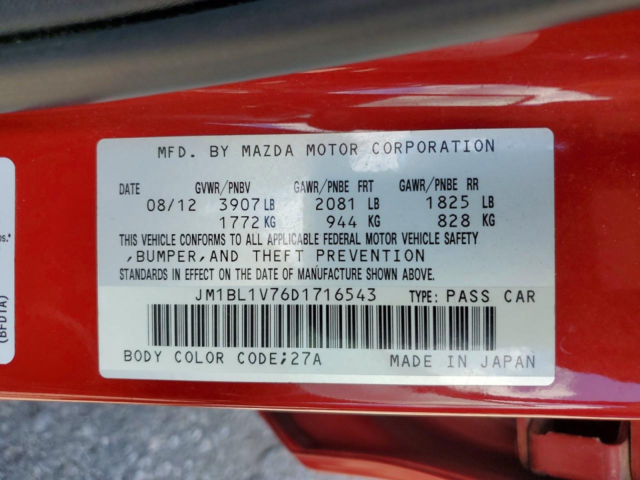 2013 Mazda 3 I Red vin: JM1BL1V76D1716543
