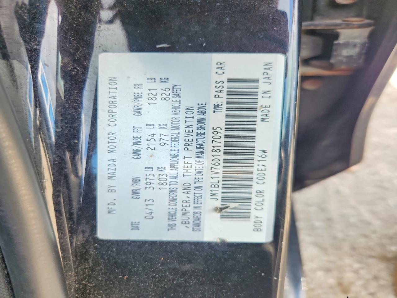 2013 Mazda 3 I Black vin: JM1BL1V76D1817095