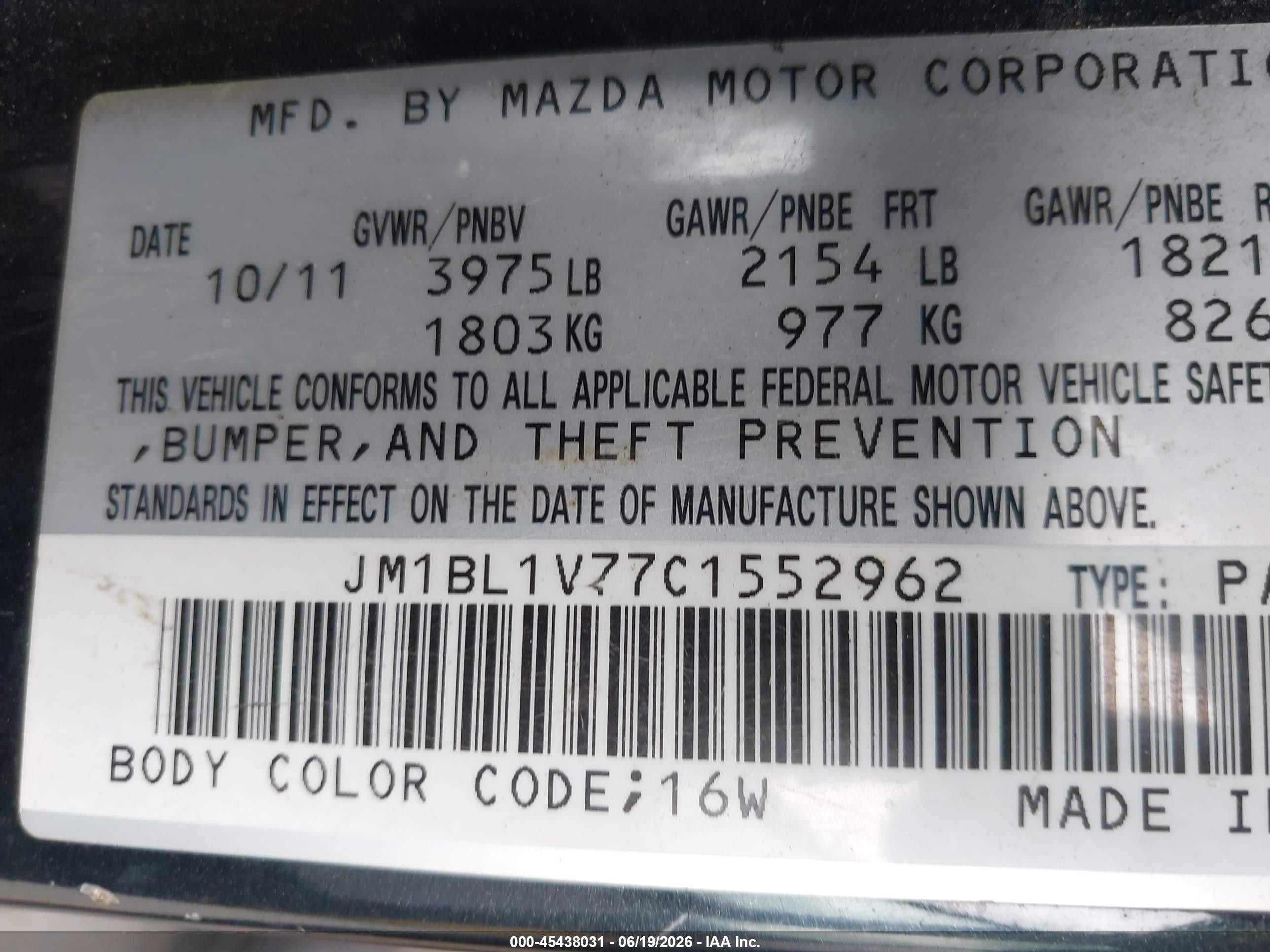 2012 Mazda Mazda3 I Touring Black vin: JM1BL1V77C1552962