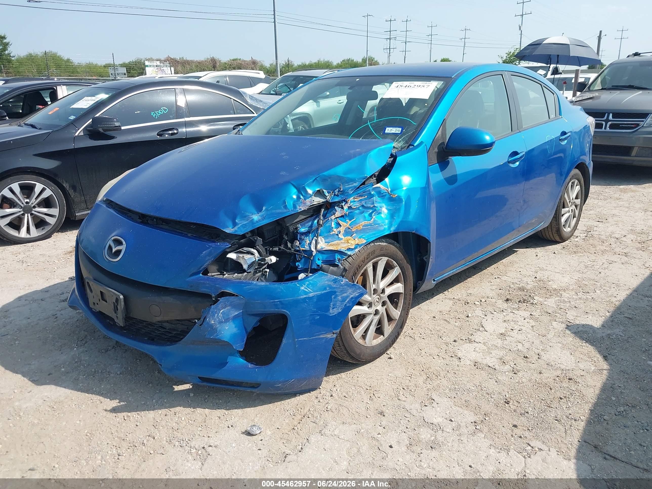2012 Mazda Mazda3 I Touring Blue vin: JM1BL1V78C1695466