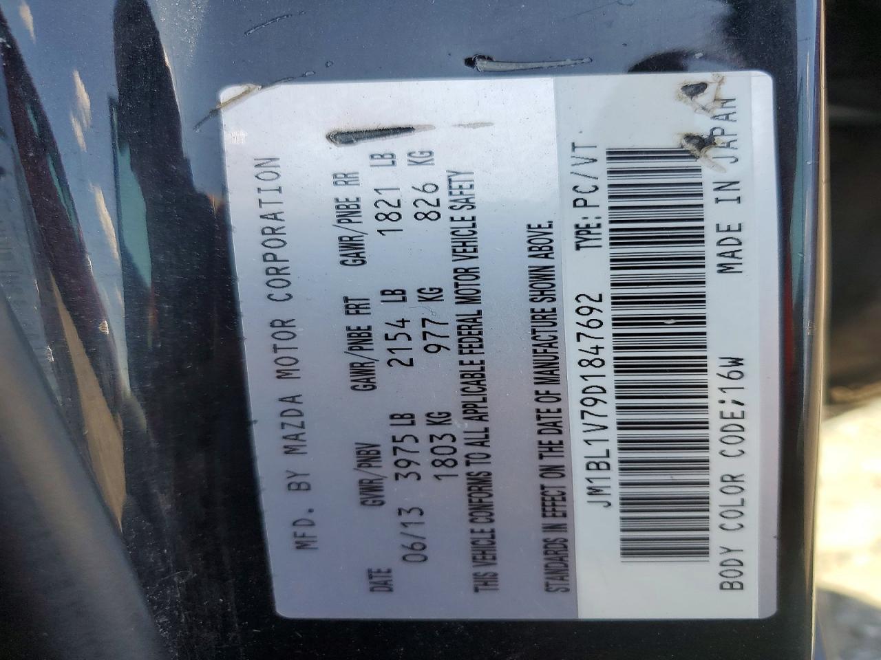 2013 Mazda 3 I Black vin: JM1BL1V79D1847692