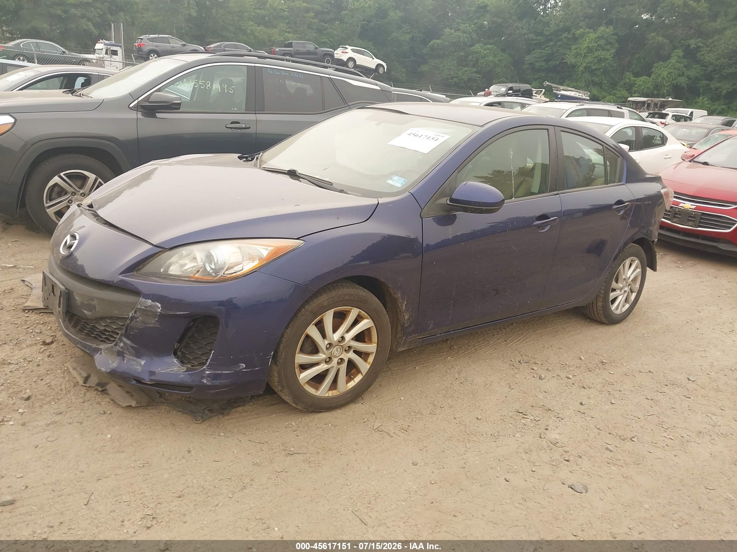 2012 Mazda Mazda3 I Touring Синий vin: JM1BL1V85C1529561