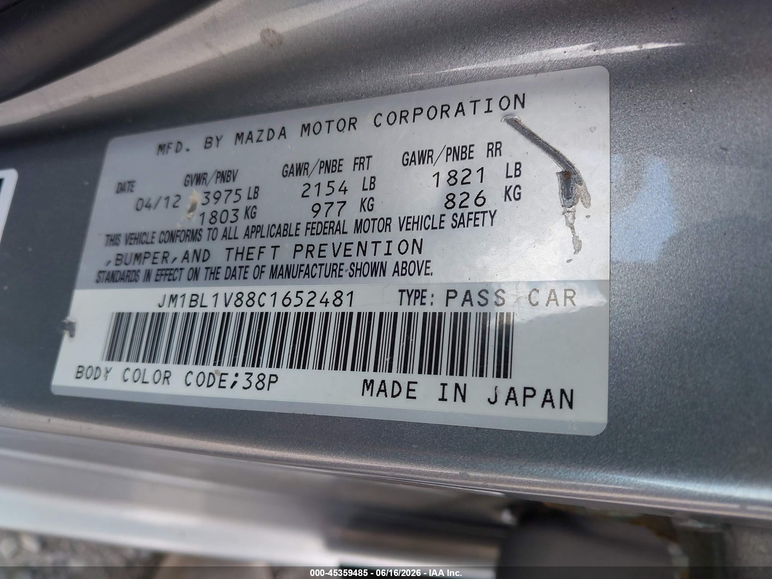 2012 Mazda Mazda3 I Touring Silver vin: JM1BL1V88C1652481