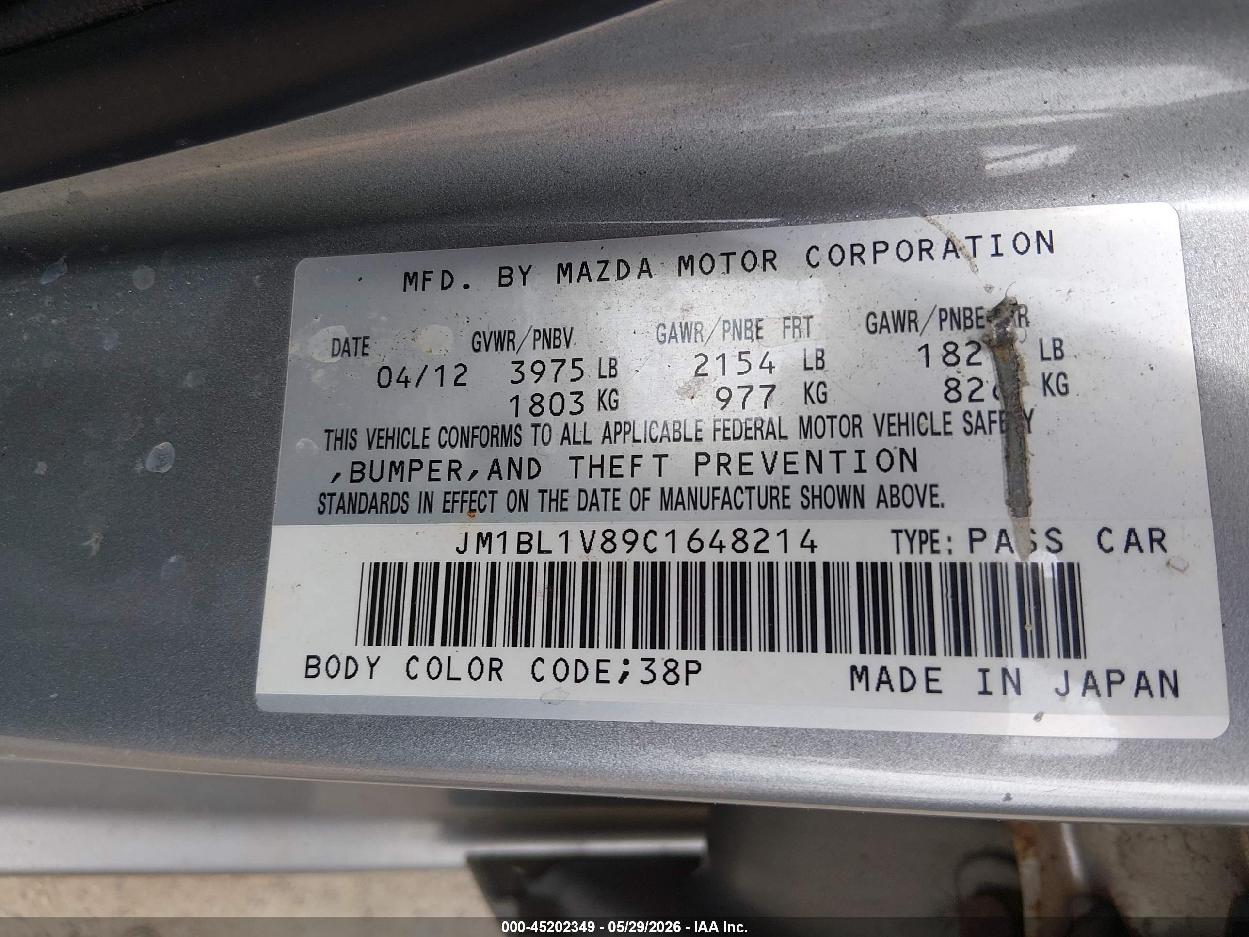 2012 Mazda Mazda3 I Touring Silver vin: JM1BL1V89C1648214