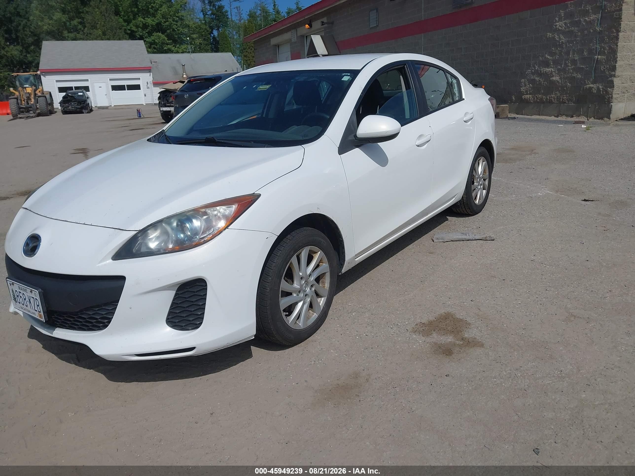 2012 Mazda 3 I White vin: JM1BL1V89C1697798