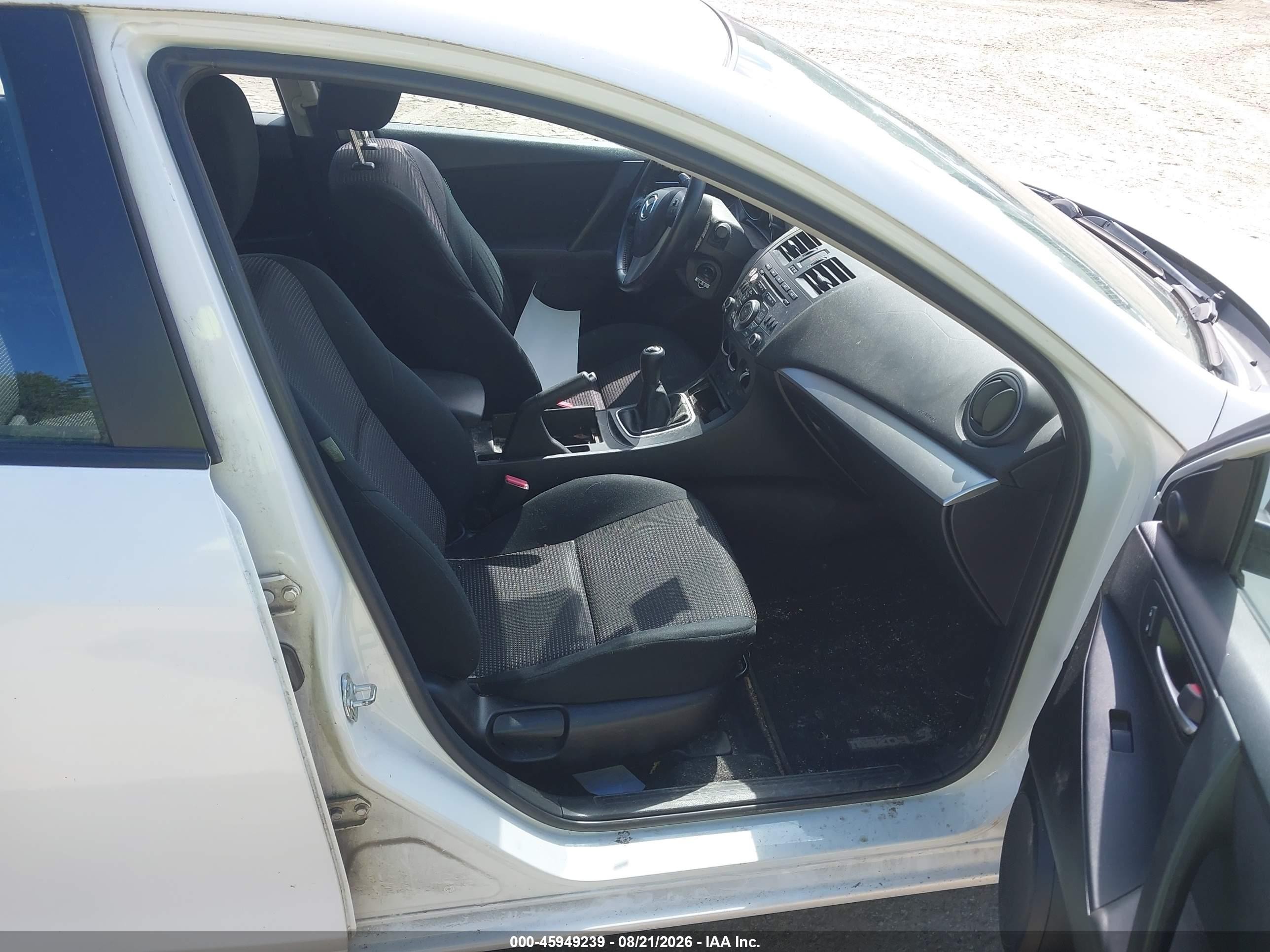2012 Mazda 3 I White vin: JM1BL1V89C1697798