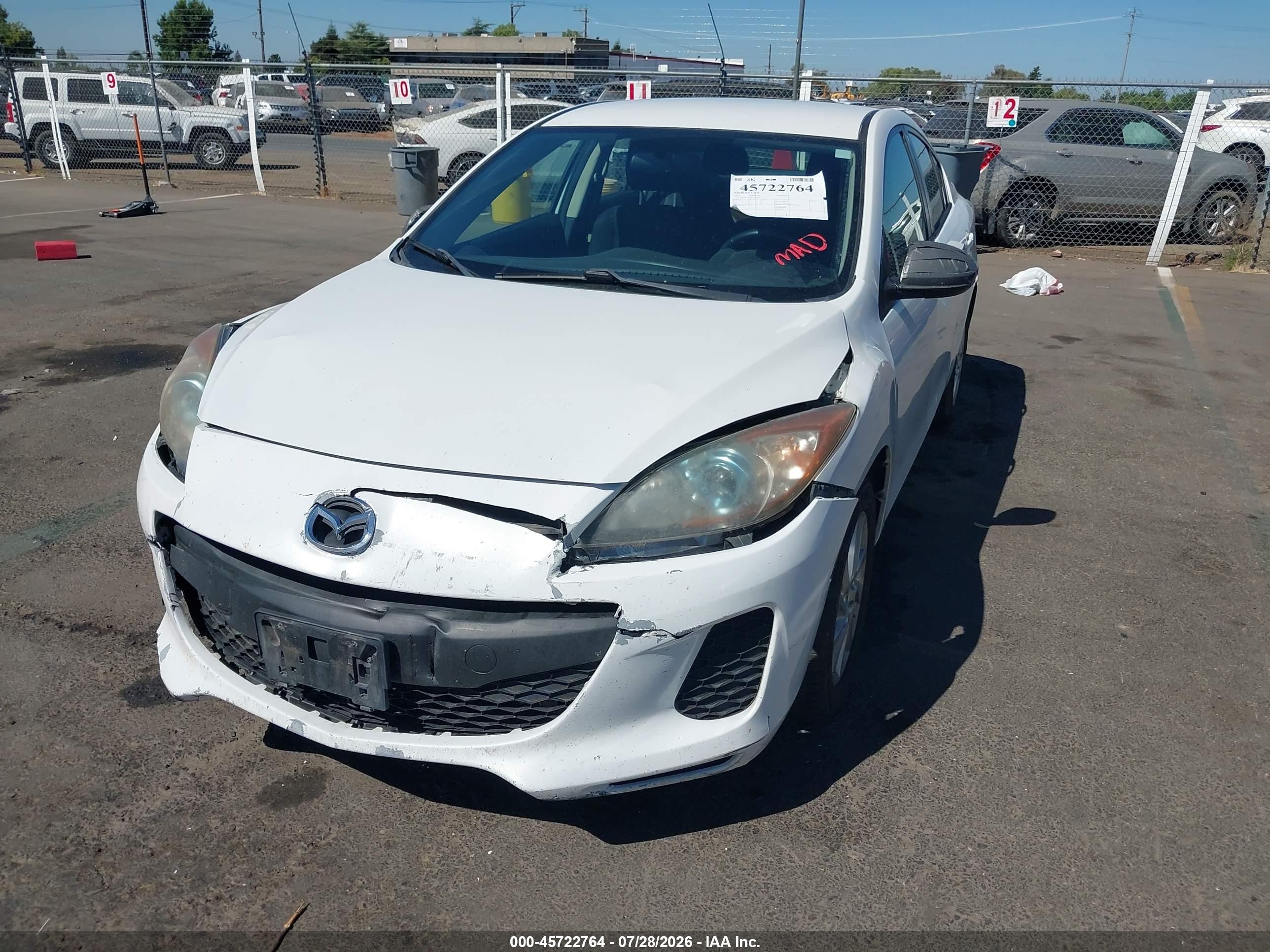 2012 Mazda Mazda3 I Touring White vin: JM1BL1V8XC1579193